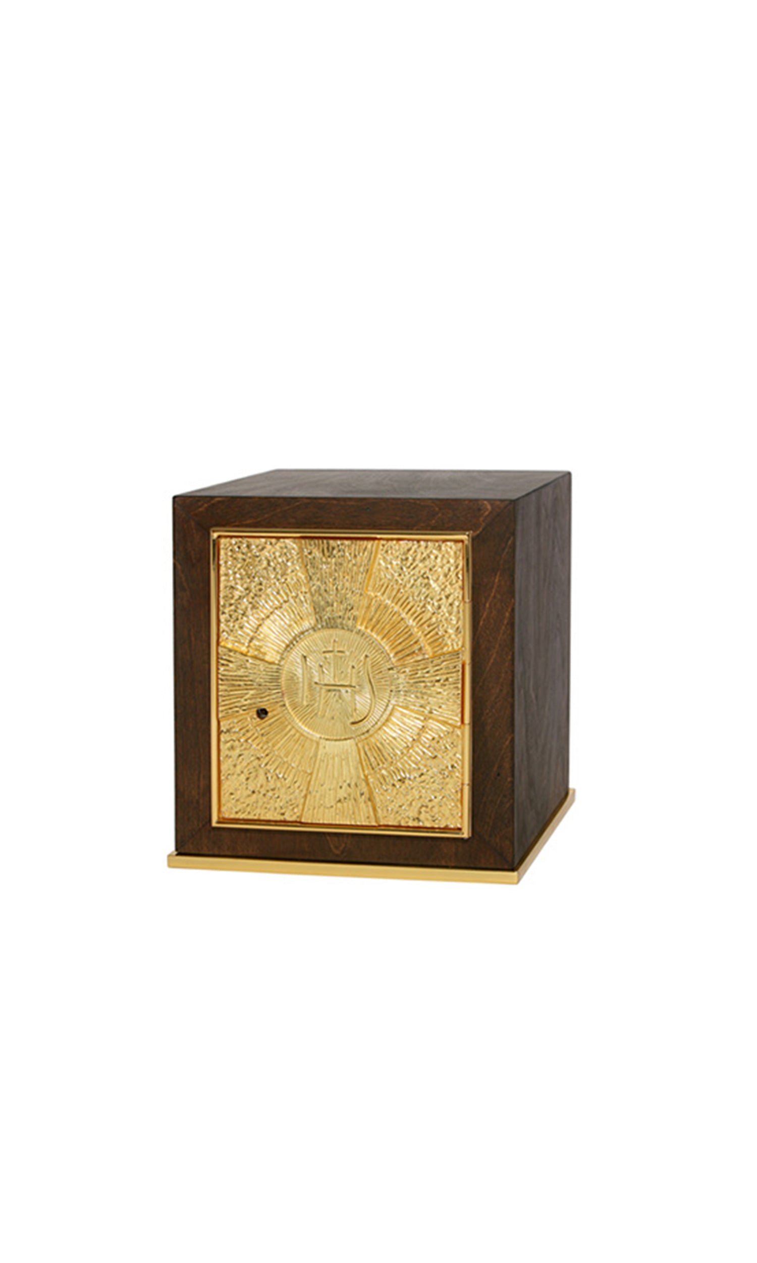 Tabernacolo in legno colore Noce con Pannello in Oro Misura Medium