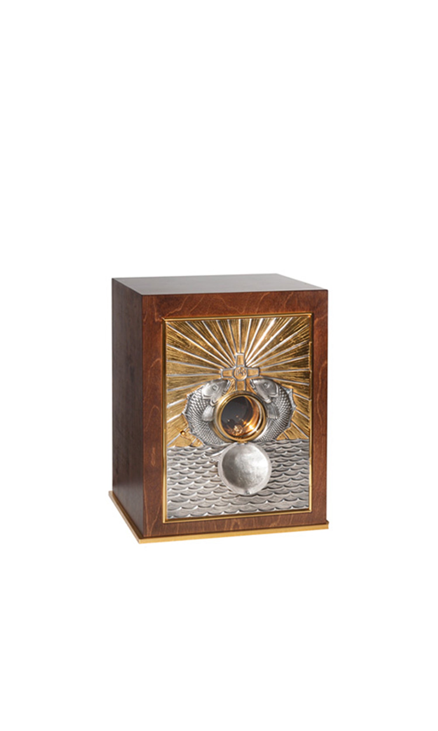 Tabernacolo con Esposizione in Legno con Bassorilievo Pane e pesci