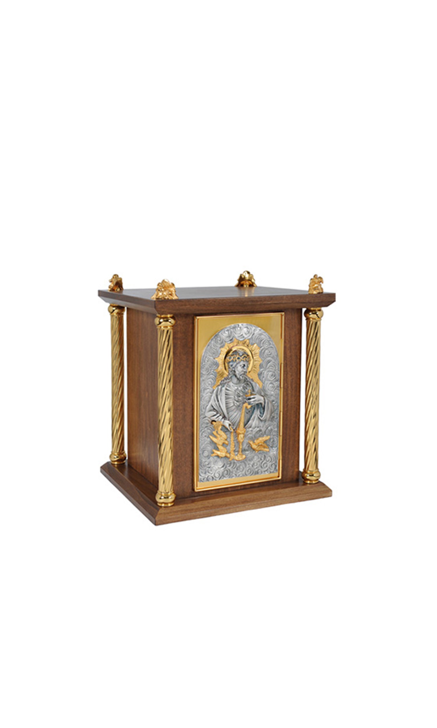 Tabernacolo sacro da mensa in legno Porta Bicolore e Colonne oro