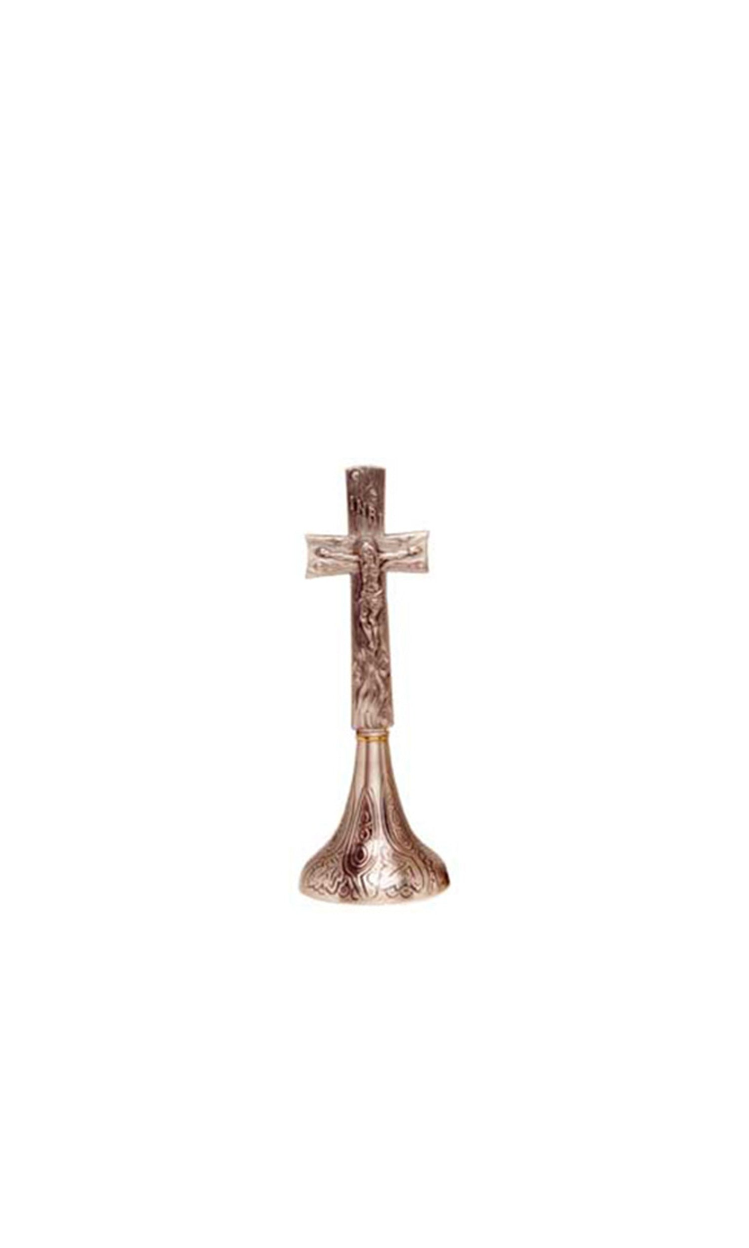 Croce da mensa o altare in metallo con Simboli Sacri stilizzati