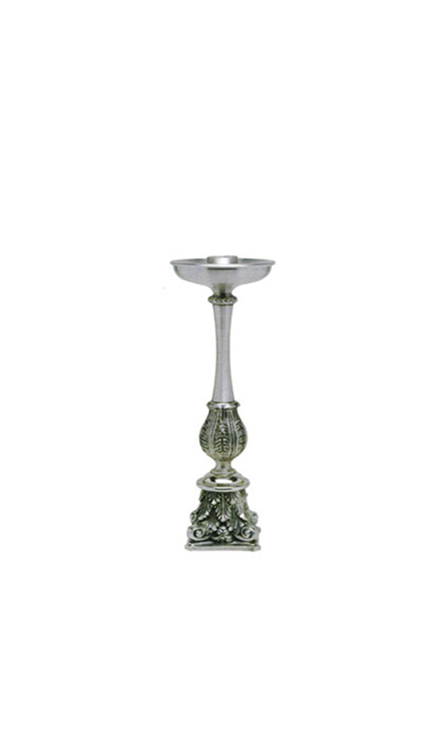Candeliere per Liturgie con Base barocca in metallo Argento