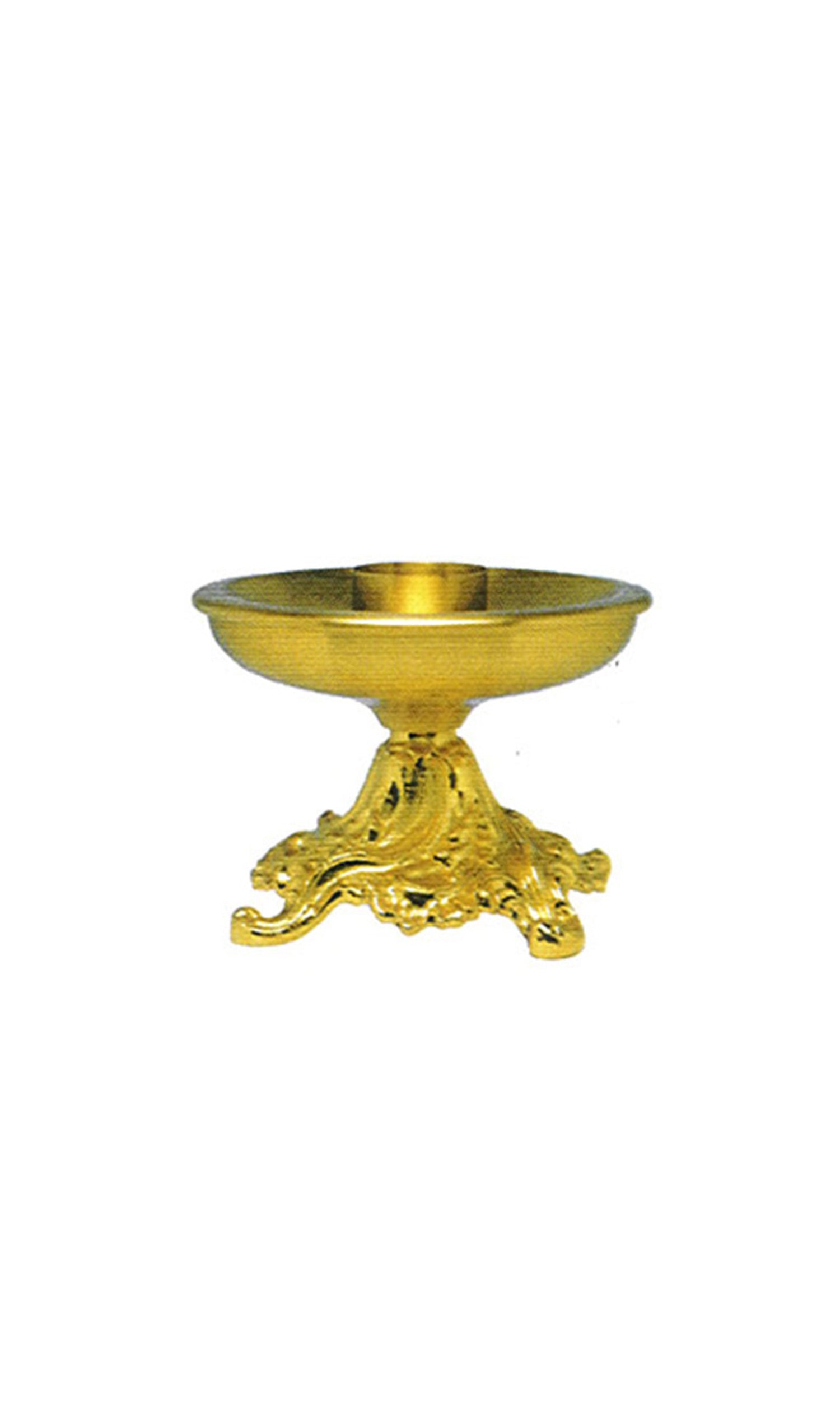 Candeliere sacro da mensa basso in metallo Stile barocco Finitura oro