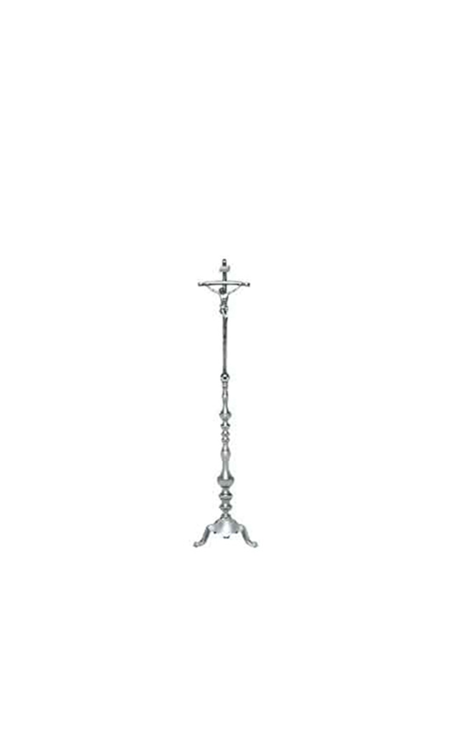 Croce alta da appoggio Argentata per altare in metallo Altezza 72 cm