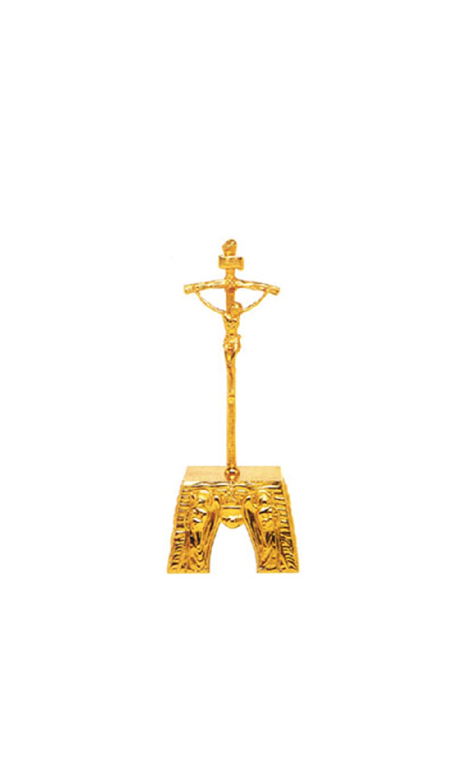 Croce da altare con Base barocca quattro appoggi Finitura oro