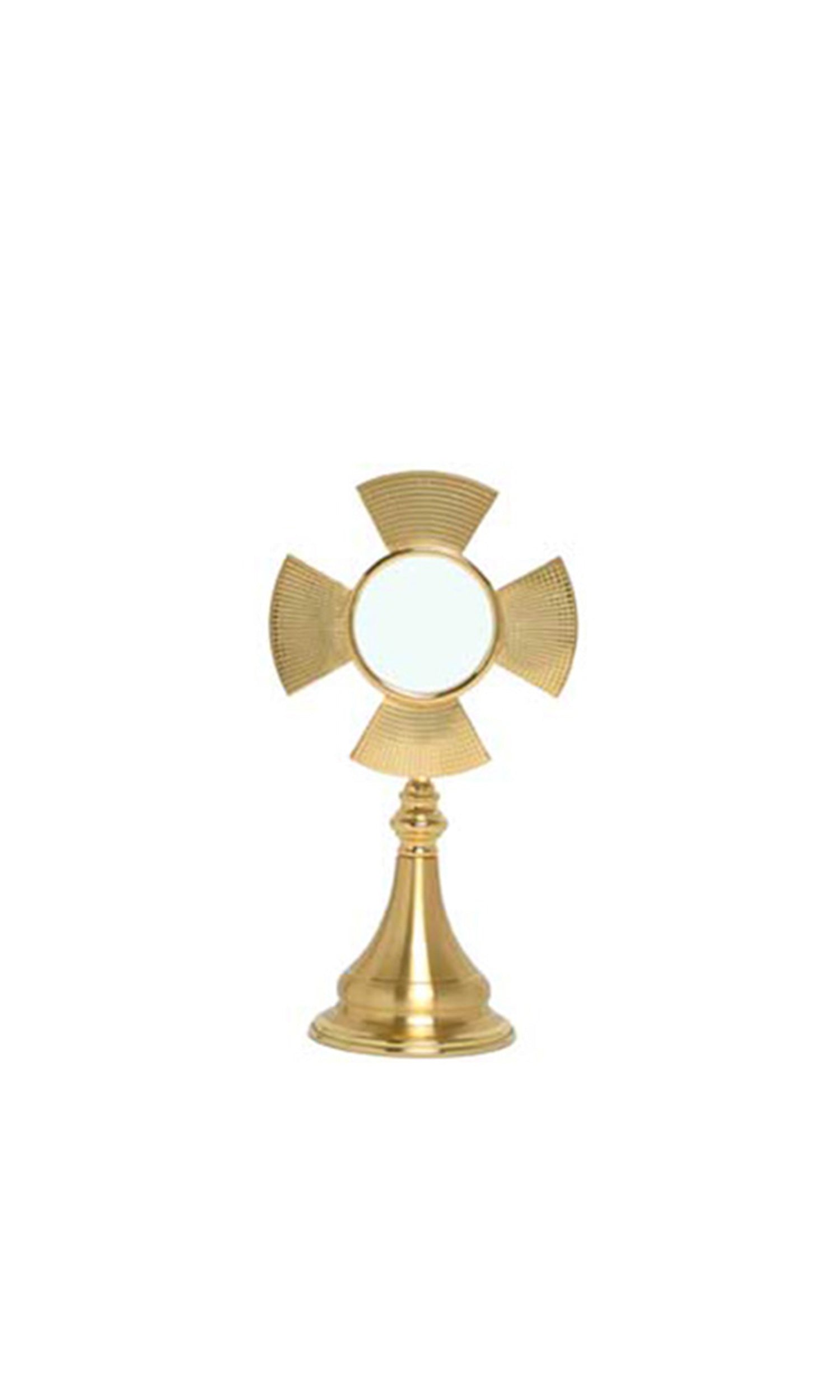Teca per Santissimo Cornice croce cesellata Altezza 29 cm Finitura oro