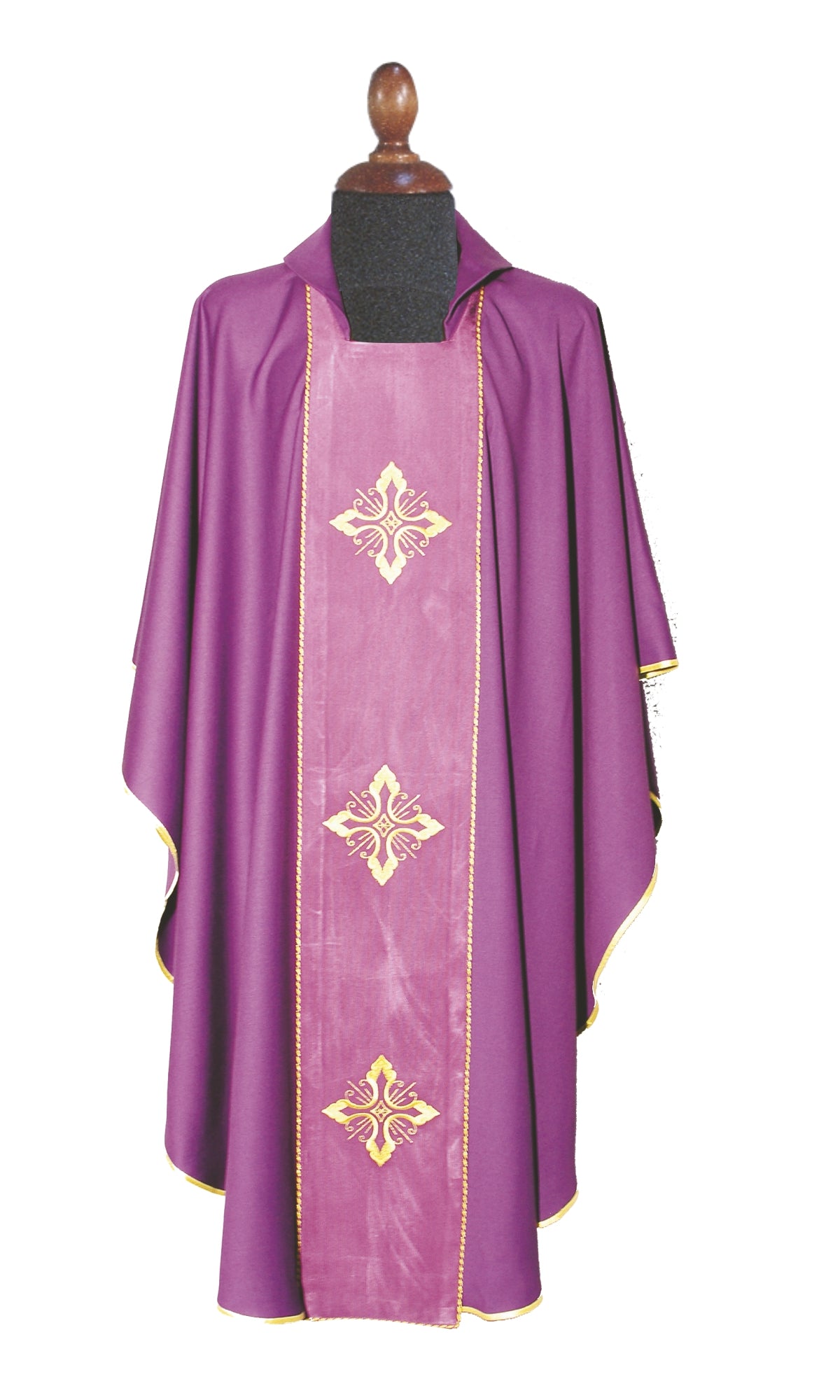 Casula per Sacerdote in Pura Lana 100% con Stolone tre Croci (Colori Disponibili)