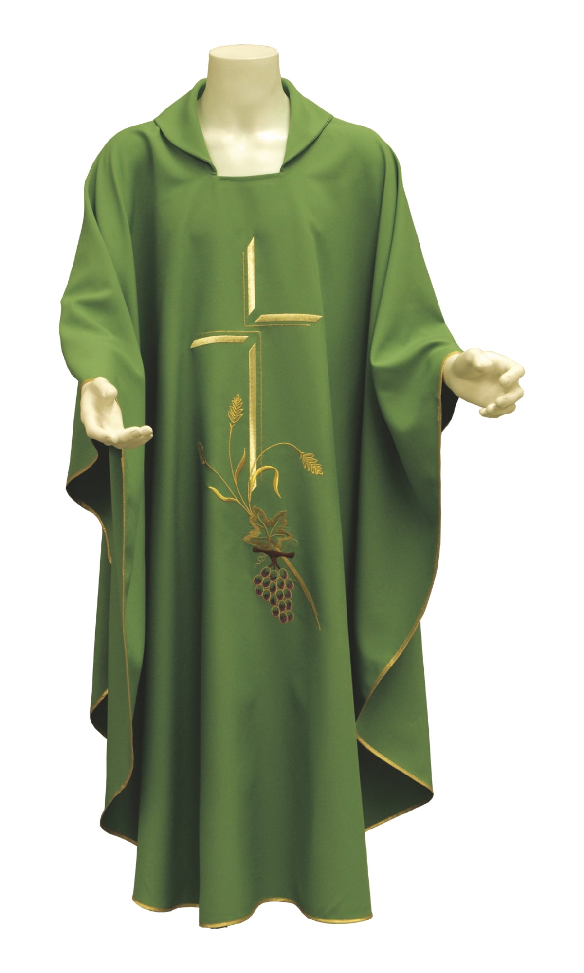 Casula per Liturgie con Ricamo Croce Spiga Uva (Colori Liturgici + Rosa Disponibili)
