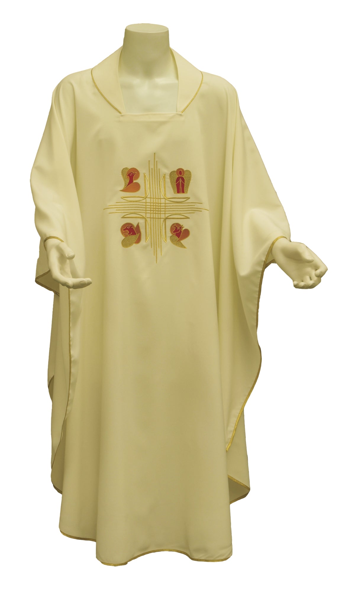Casula Ricamo 4 Evangelisti (Colori Liturgici Disponibili)