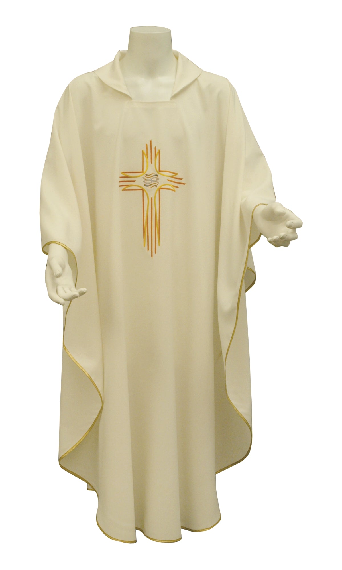 Casula con Ricamo Croce e Pesci (Colori Liturgici Disponibili)