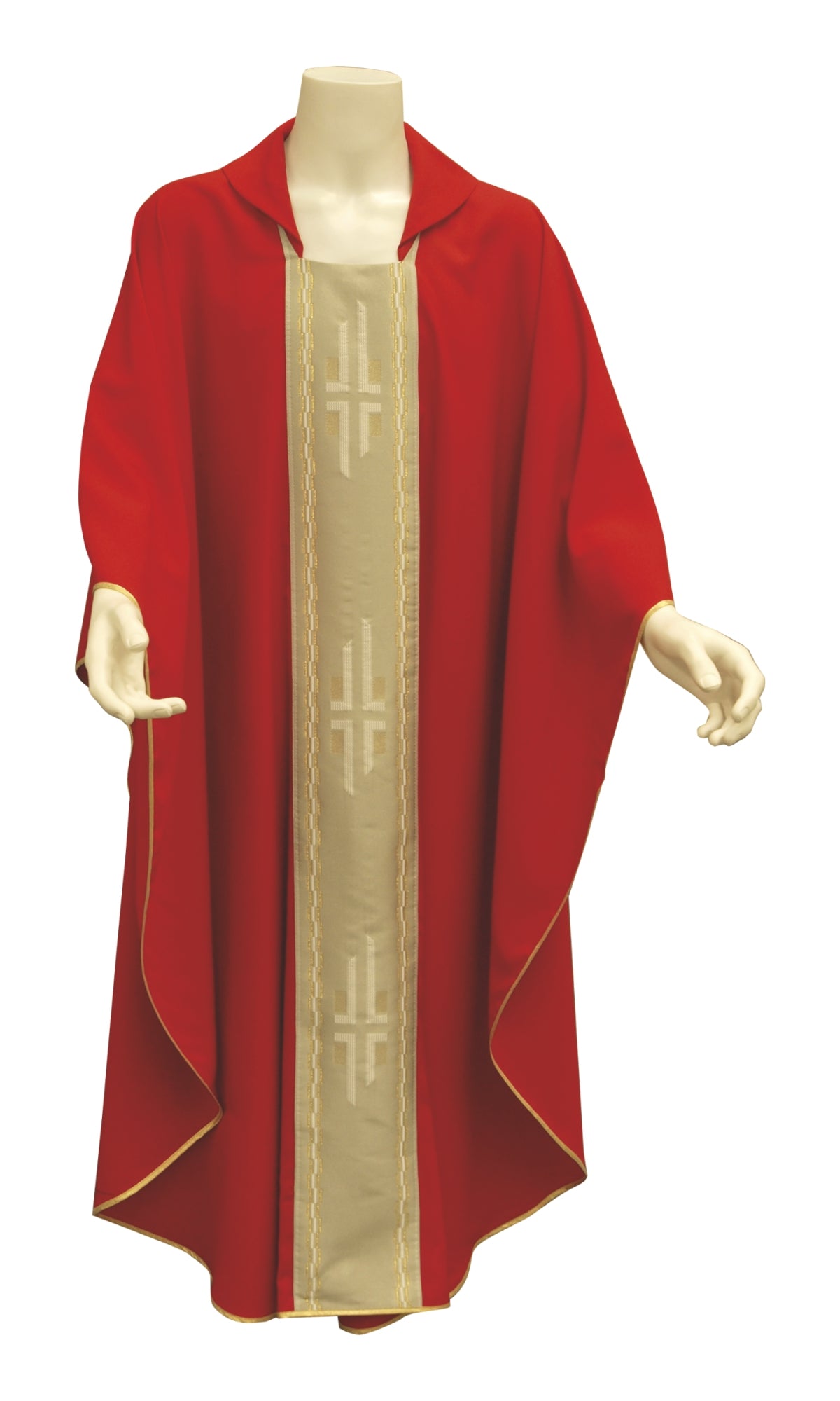 Casula per Liturgia con Stolone Decoro Croci (Colori Liturgici Disponibili)