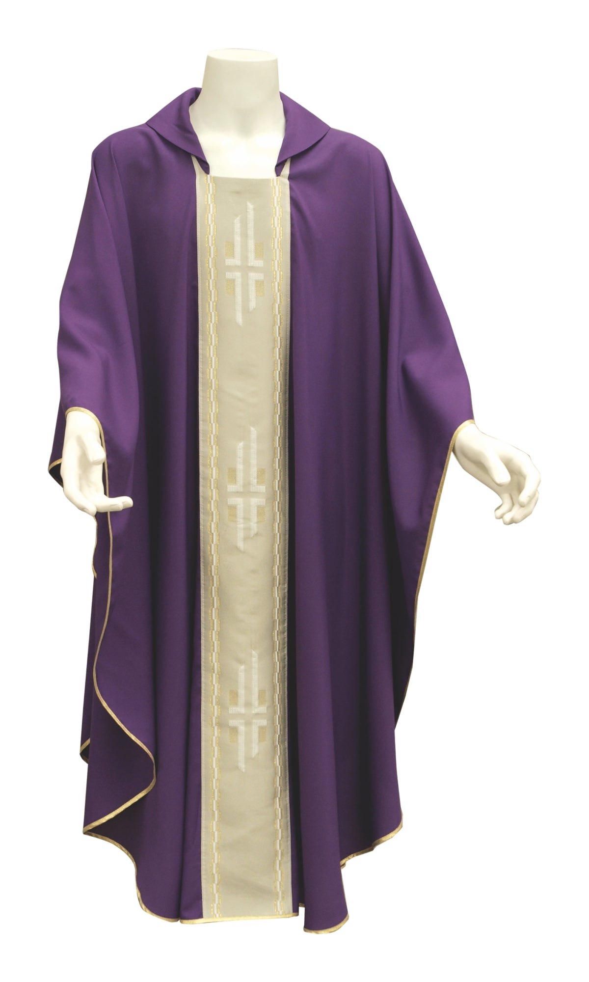 Casula per Liturgia con Stolone Decoro Croci (Colori Liturgici Disponibili)