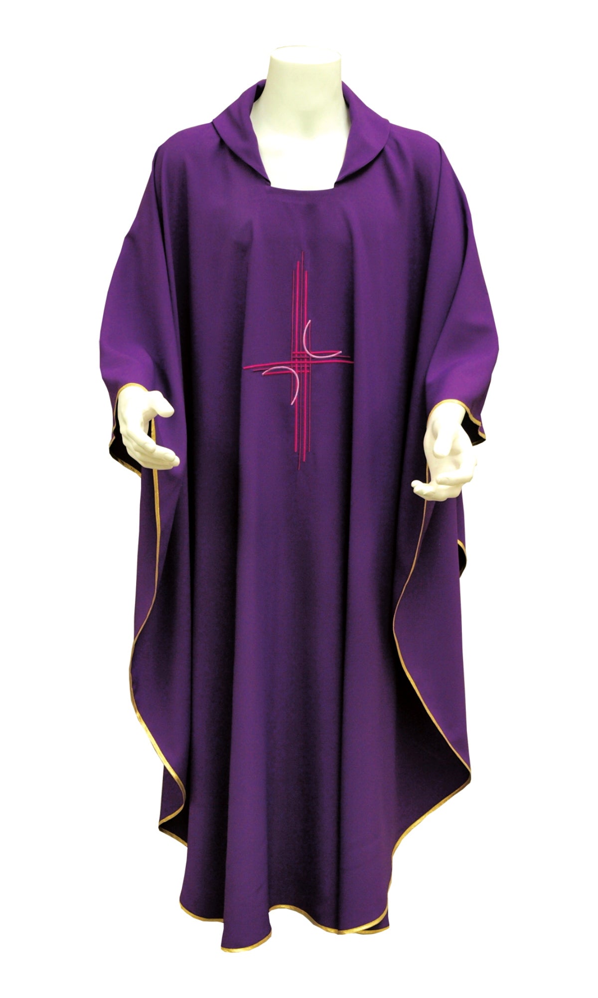 Casula con Croce Stilizzata in Tono (Colori Liturgici Disponibili)