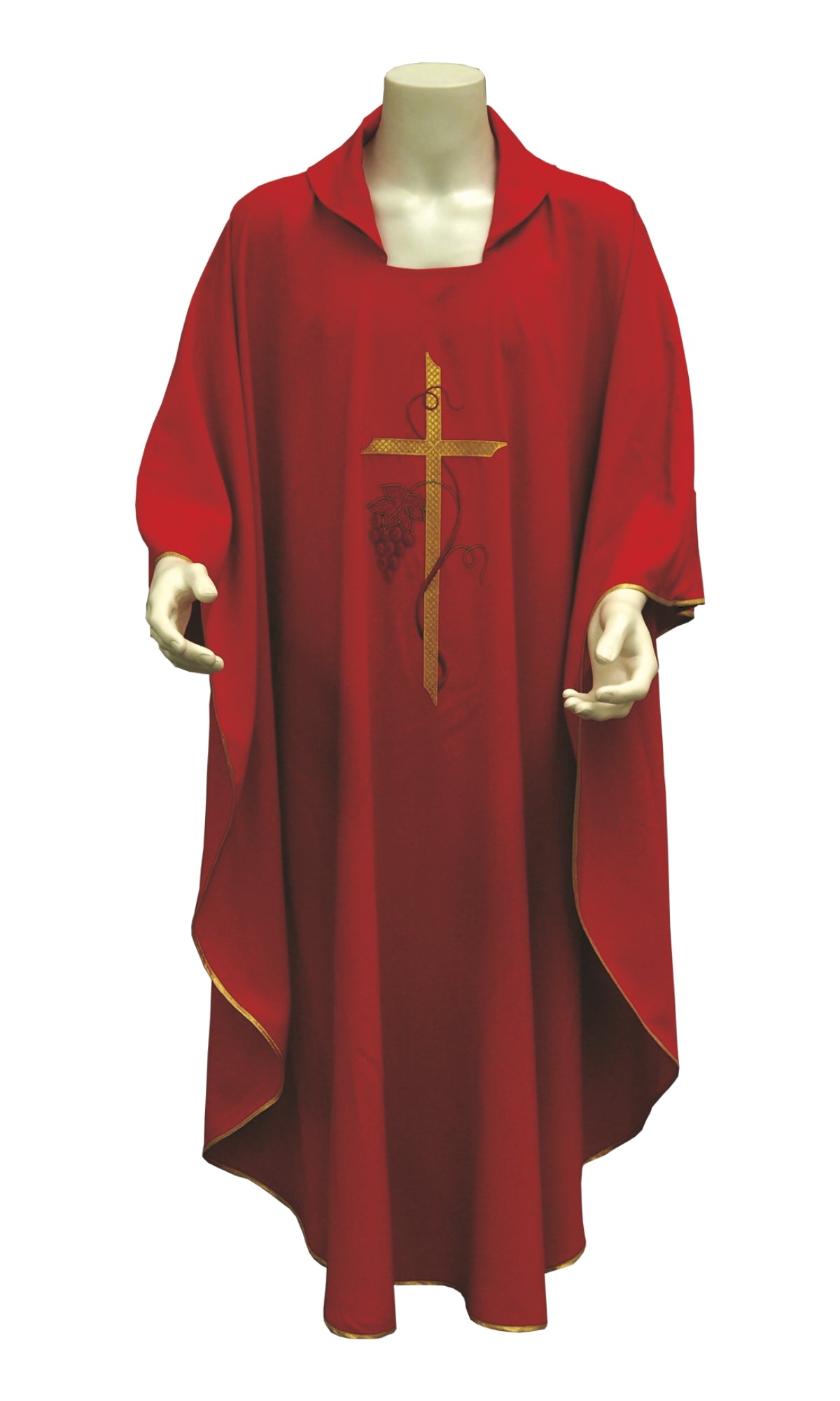 Casula da Sacerdote con Ricamo Croce e Uva (Colori Liturgici Disponibili)