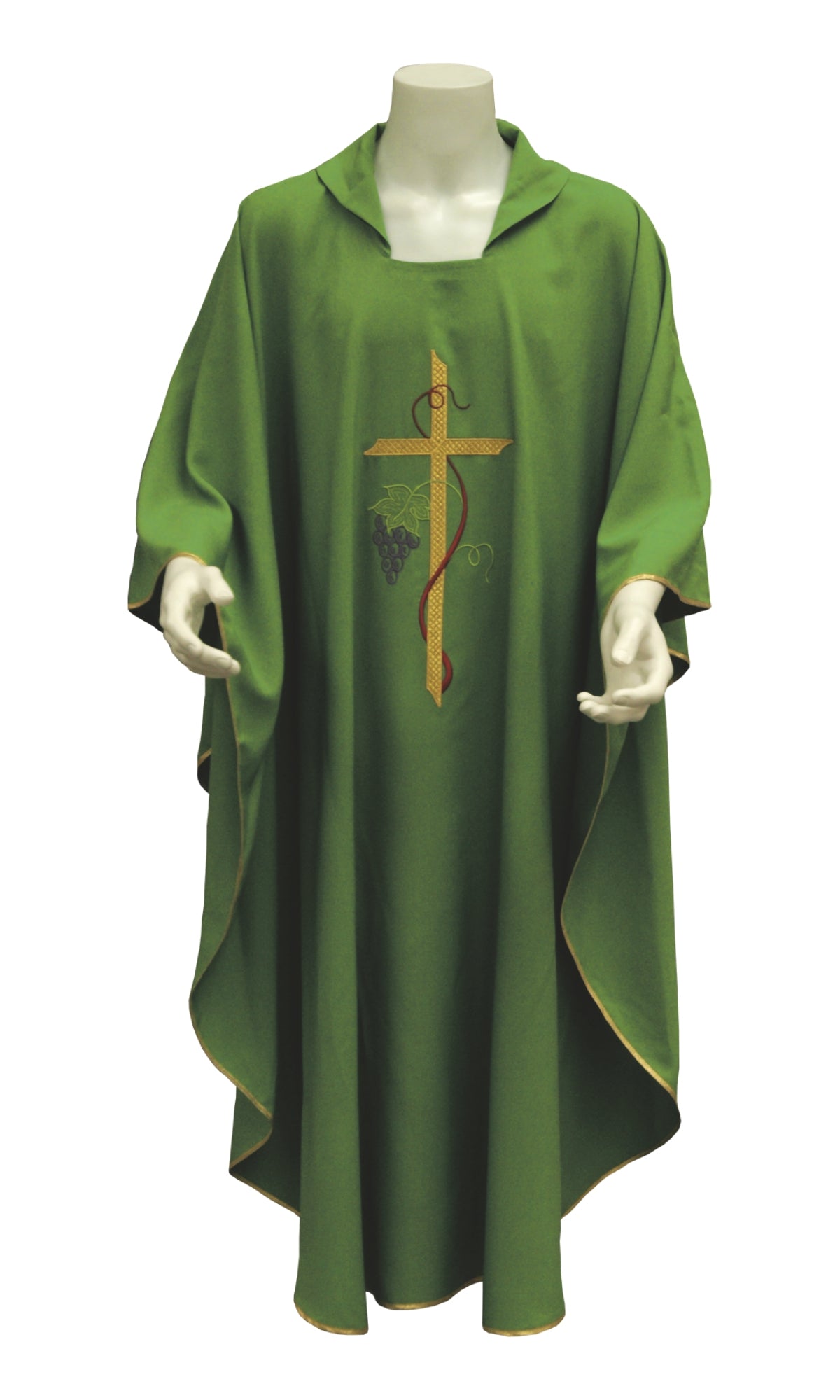 Casula da Sacerdote con Ricamo Croce e Uva (Colori Liturgici Disponibili)