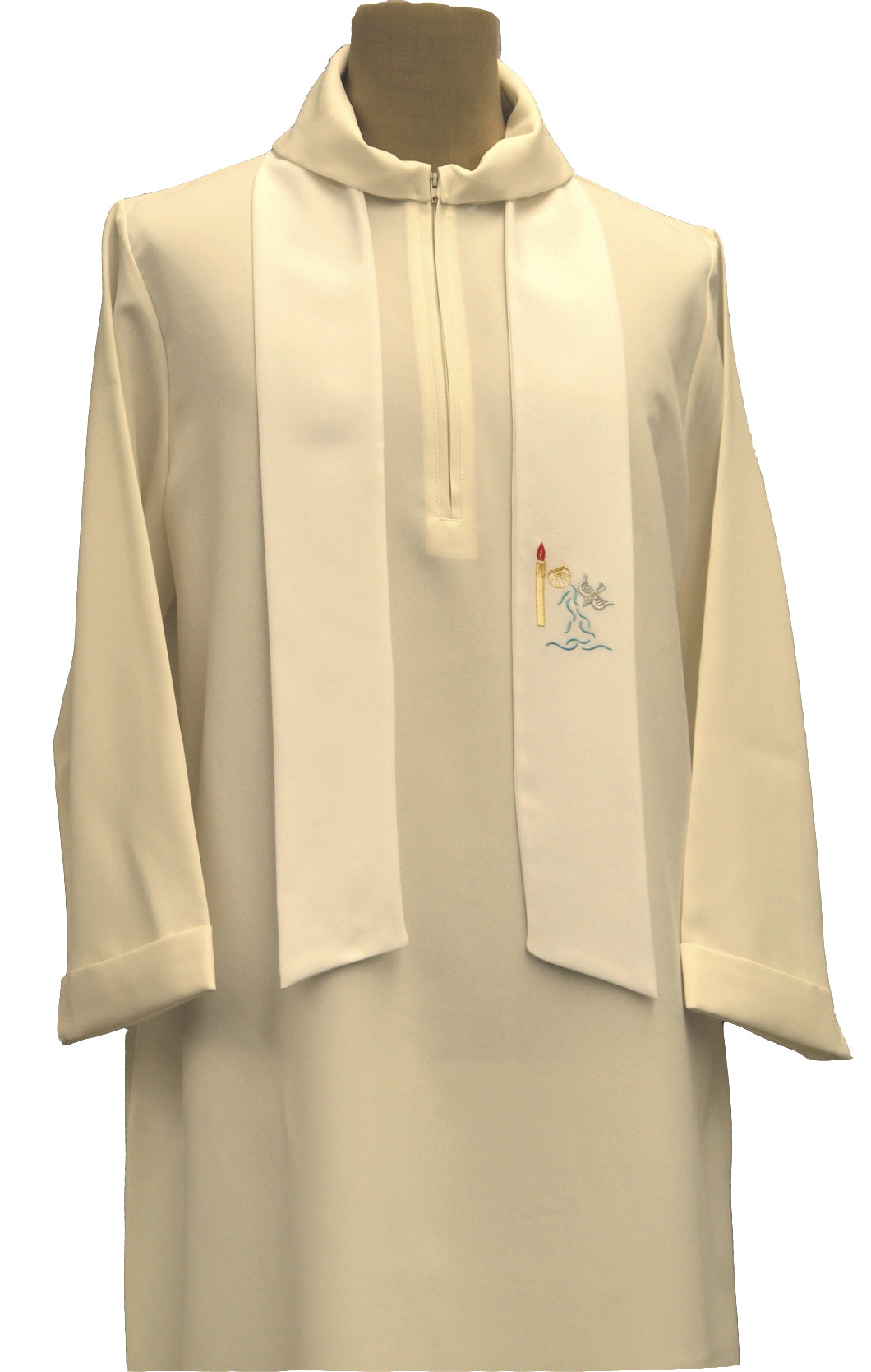 Stola per Sacerdote Corta con Ricamo Colomba