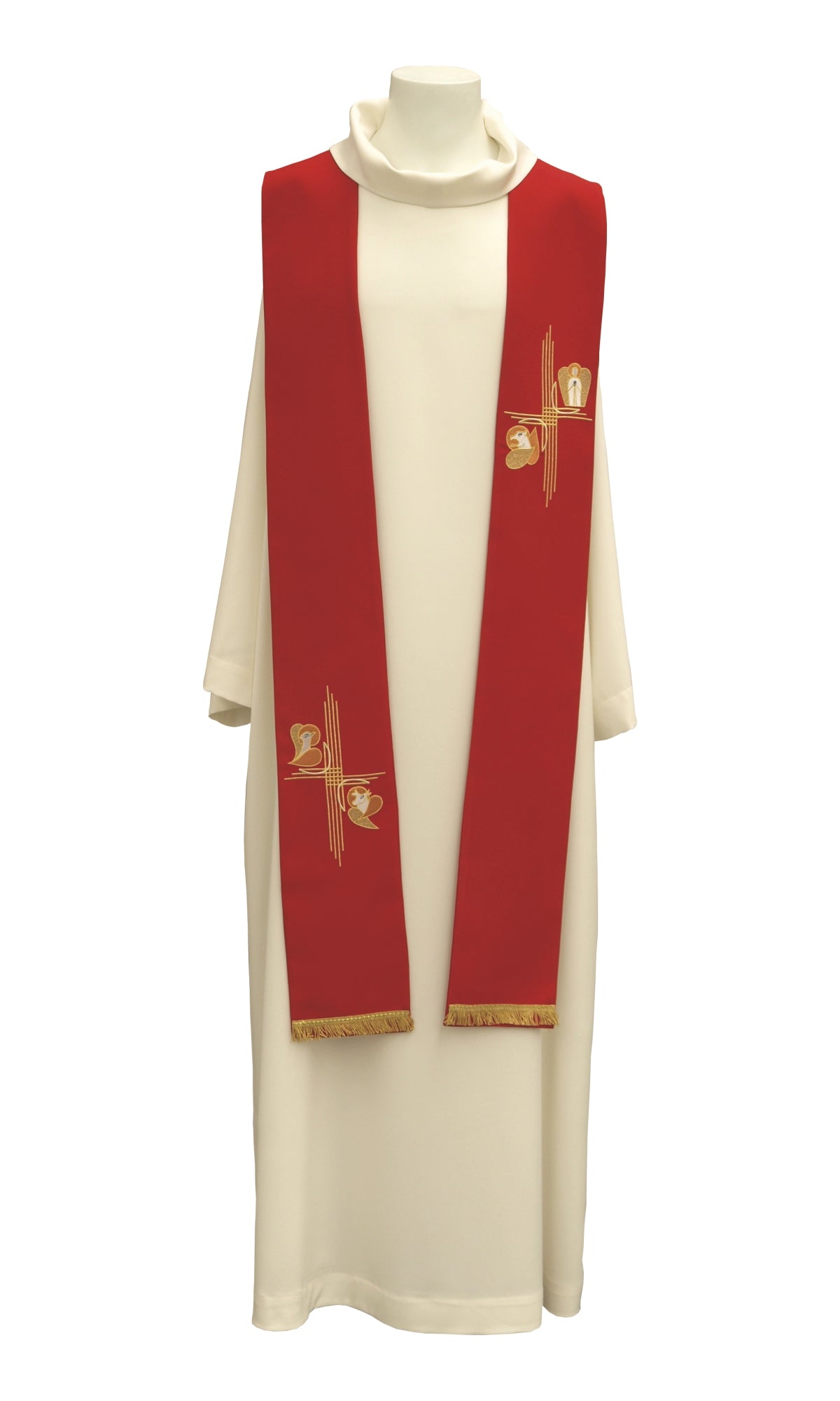 Stola per Sacerdote con Ricamo Quattro Evangelisti (Colori Liturgici Disponibili)