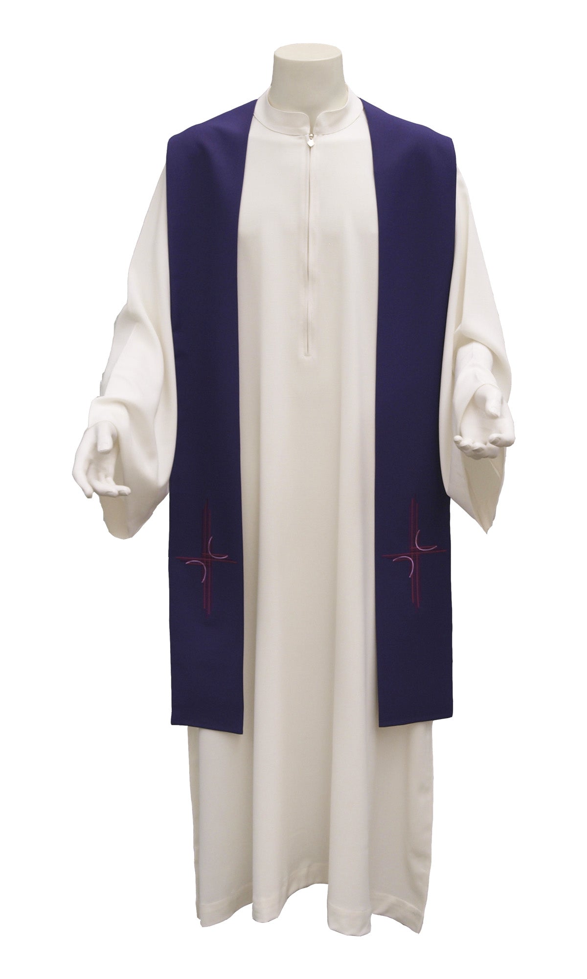 Stola Sacerdote Quattro Colori Liturgici con Croce Moderna
