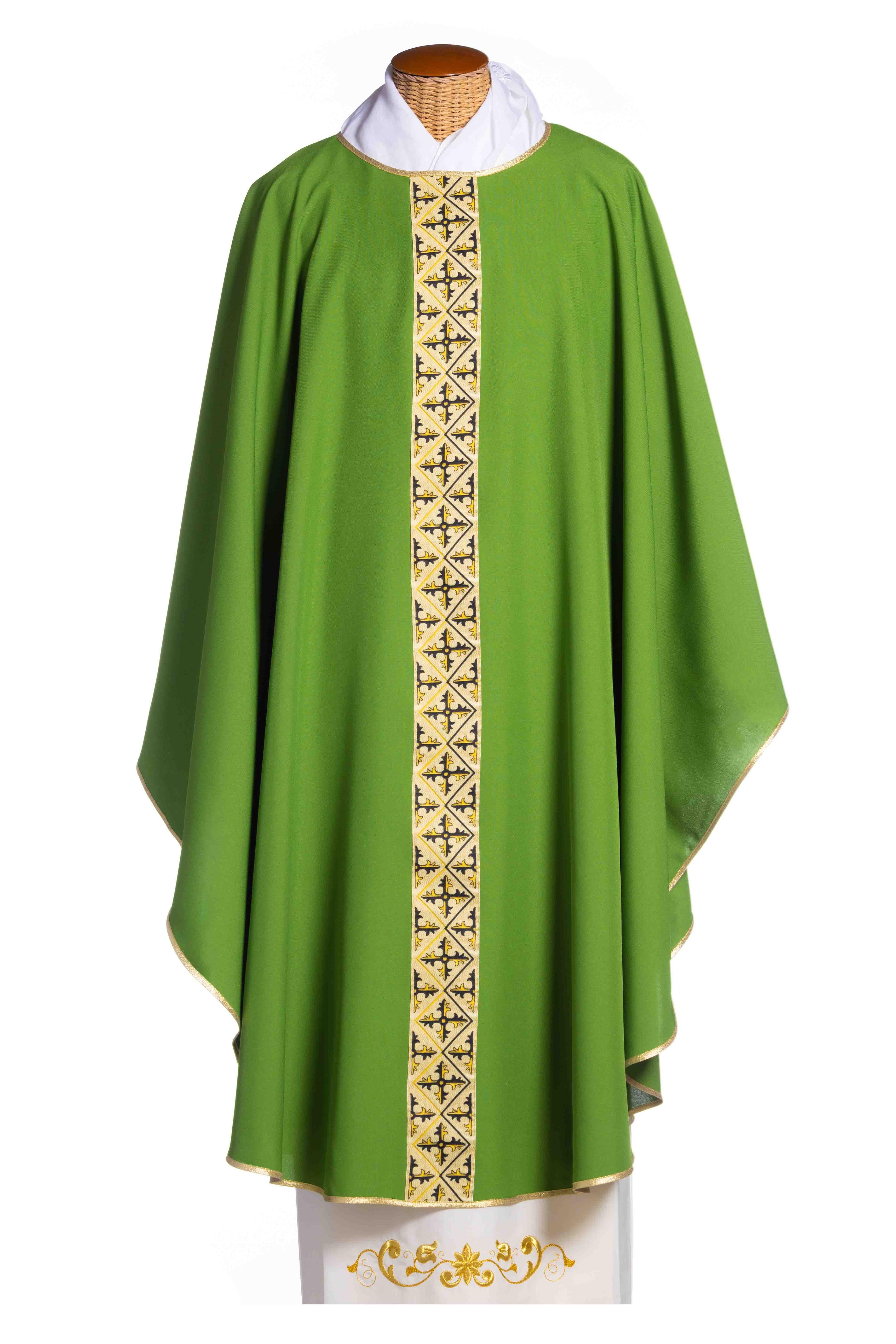 Casula Sacerdotale Stolone Oro e Nero (Colori Liturgici e Rosa Disponibile)