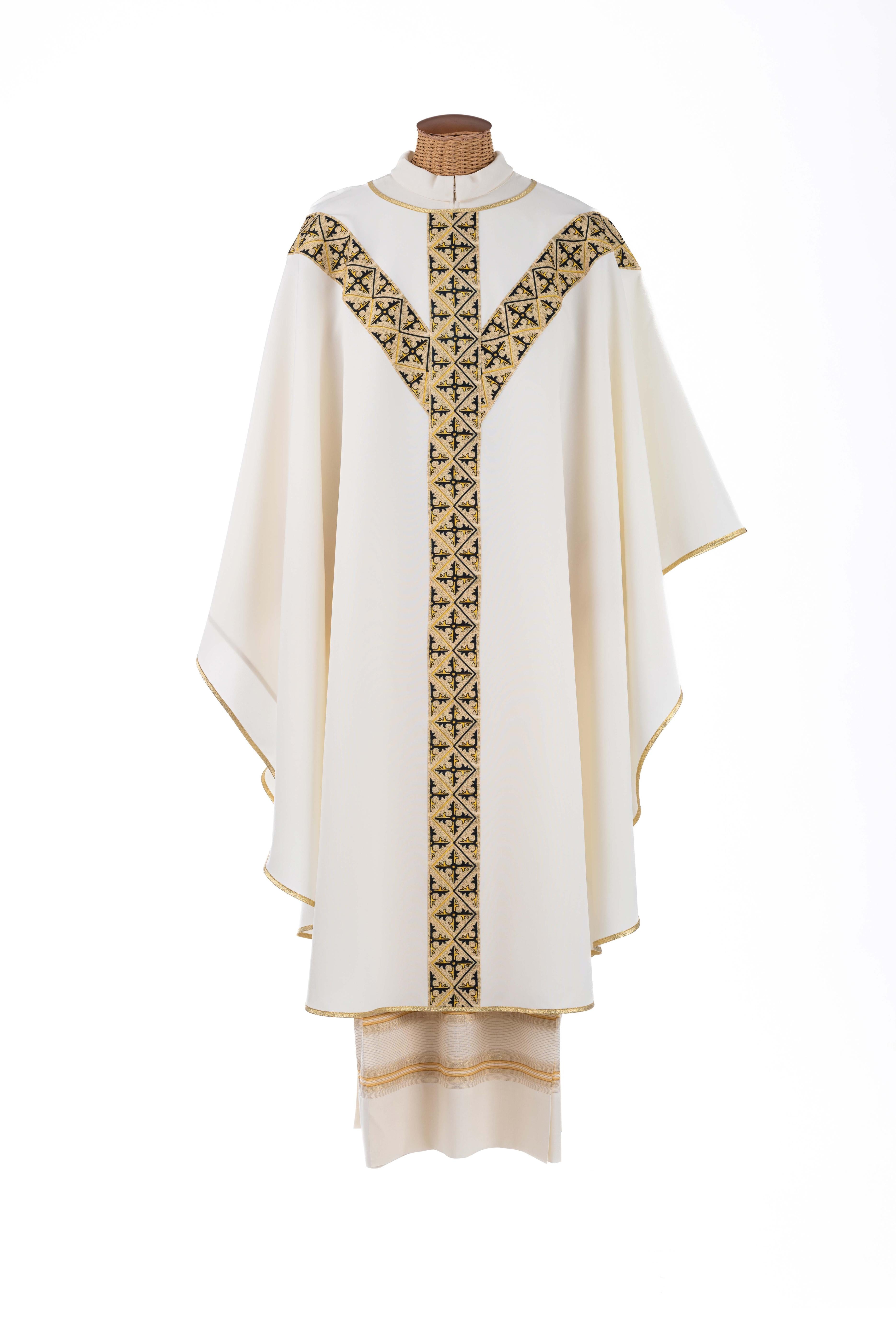 Casula Sacerdotale con Stolone a Y Stampato a Sublimazione (Colori Liturgici e Rosa Disponibili)