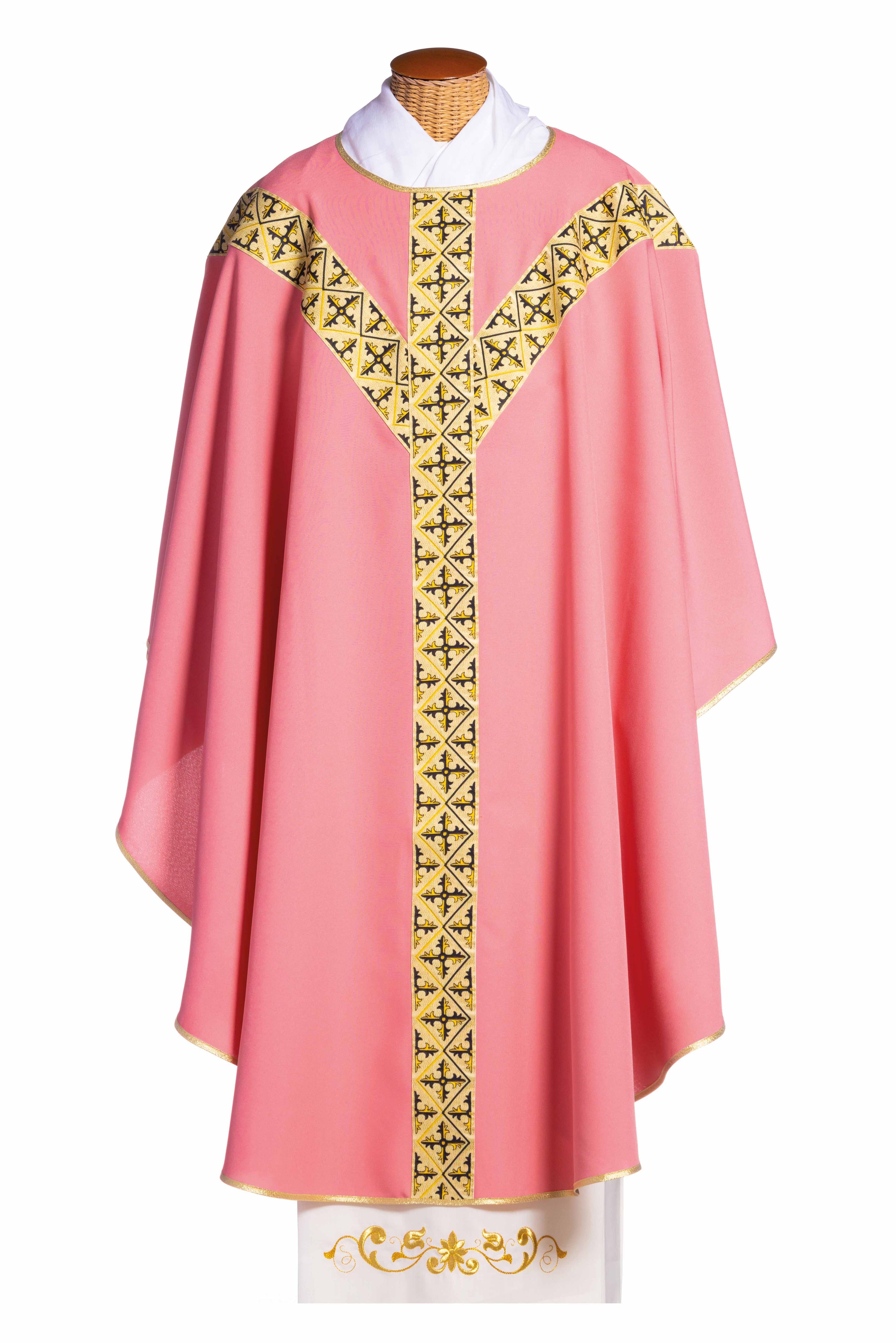 Casula Sacerdotale con Stolone a Y Stampato a Sublimazione (Colori Liturgici e Rosa Disponibili)