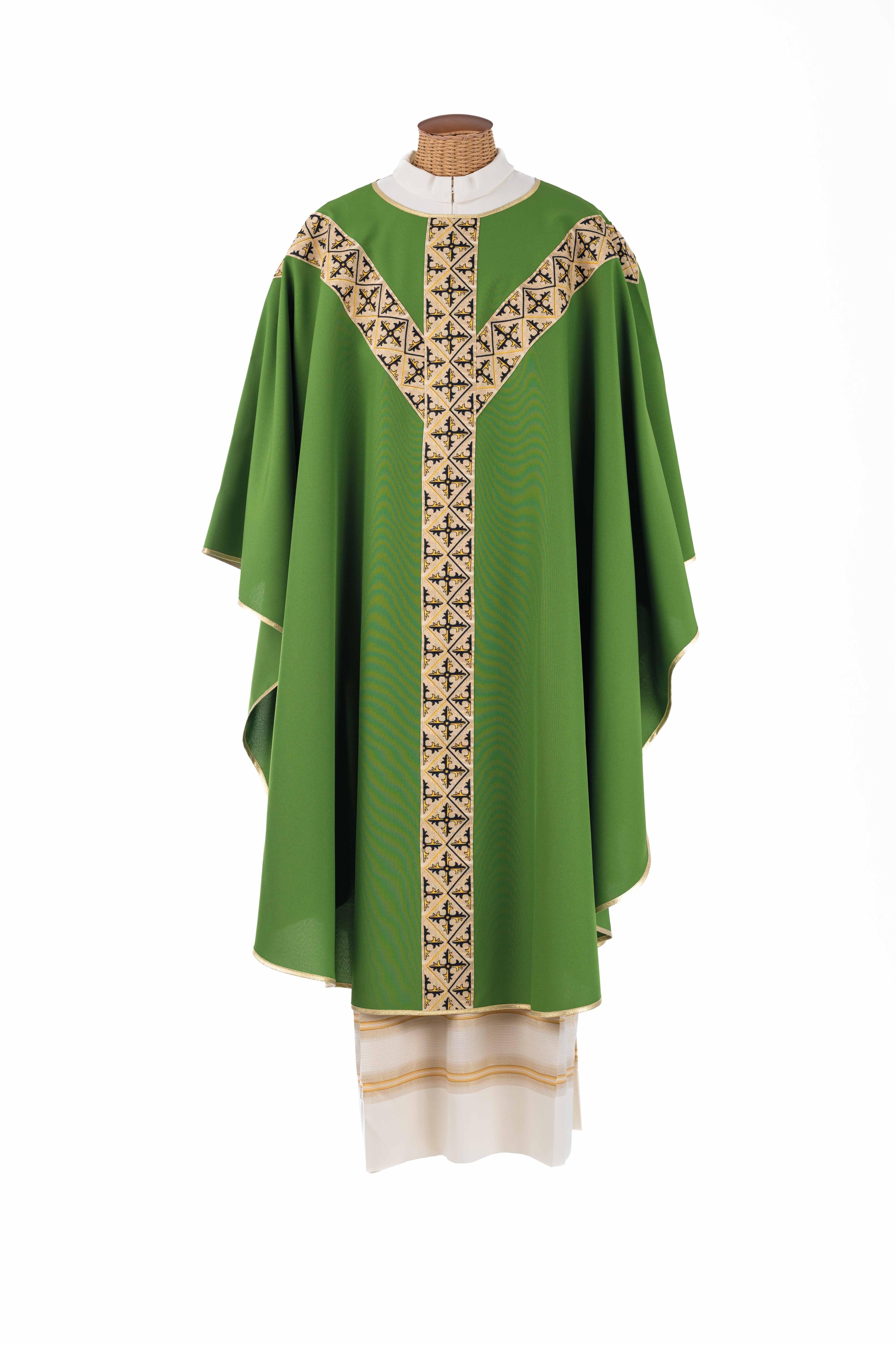 Casula Sacerdotale con Stolone a Y Stampato a Sublimazione (Colori Liturgici e Rosa Disponibili)