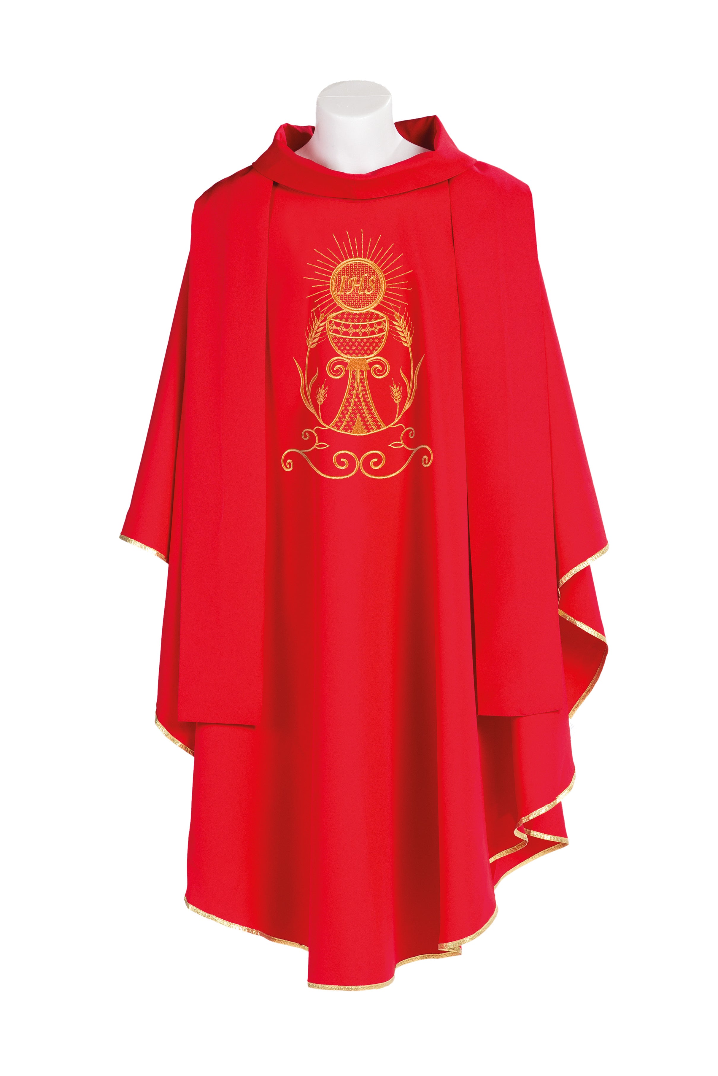 Casula Ricamo Calice (Colori Disponibili e Collo Girocollo o Anello Rovesciato)