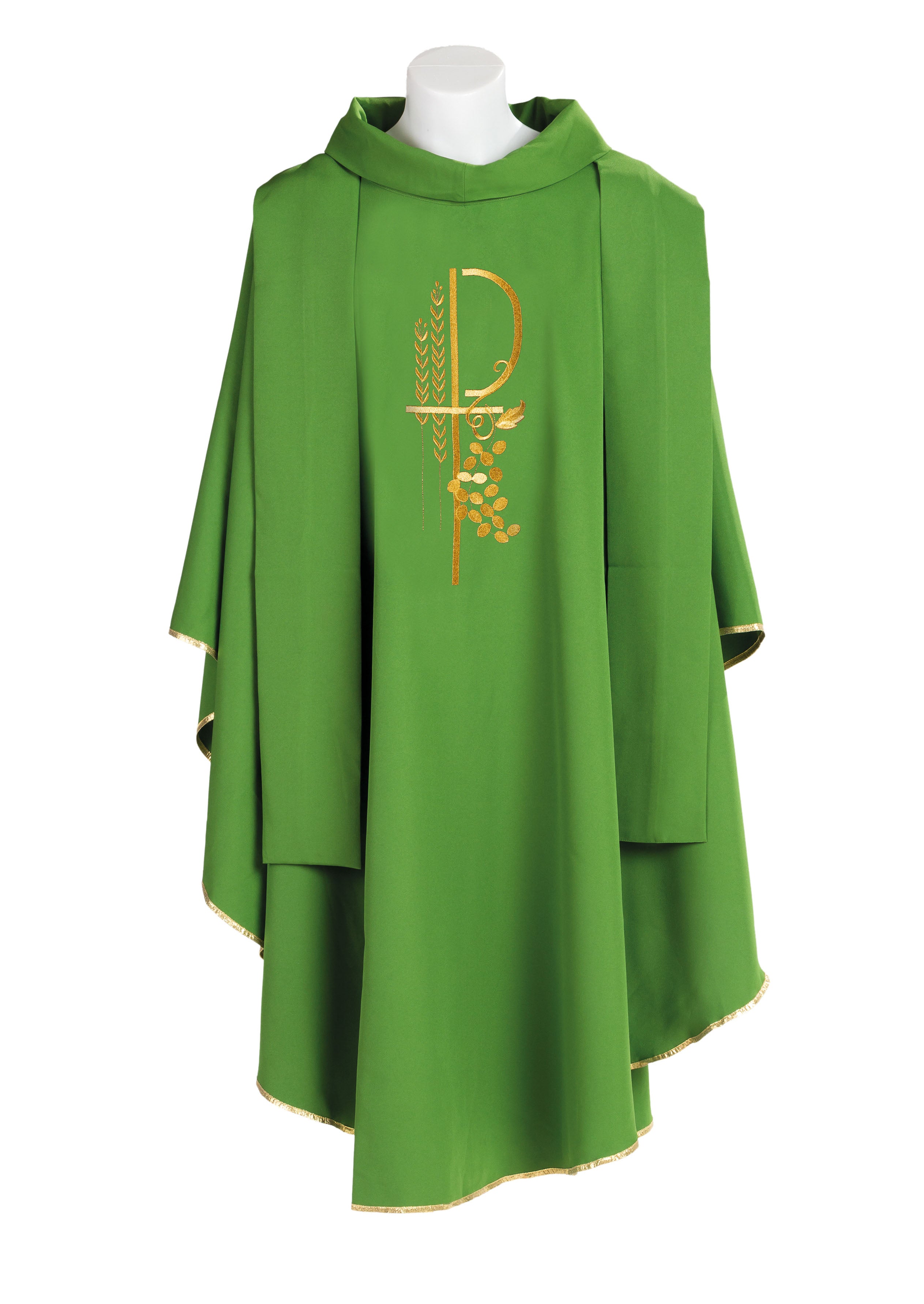 Casula Sacerdotale Ricamo CHI RHO in Oro (Colori Liturgici Disponibili)