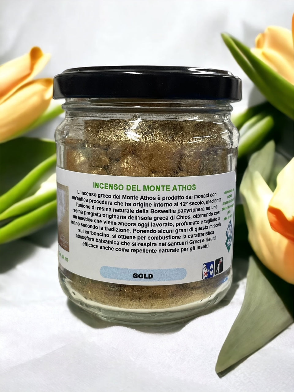 Incenso in Grani del Monte Athos Aroma Gold (Atmosfera Balsamica) Barattolo 110 Gr.