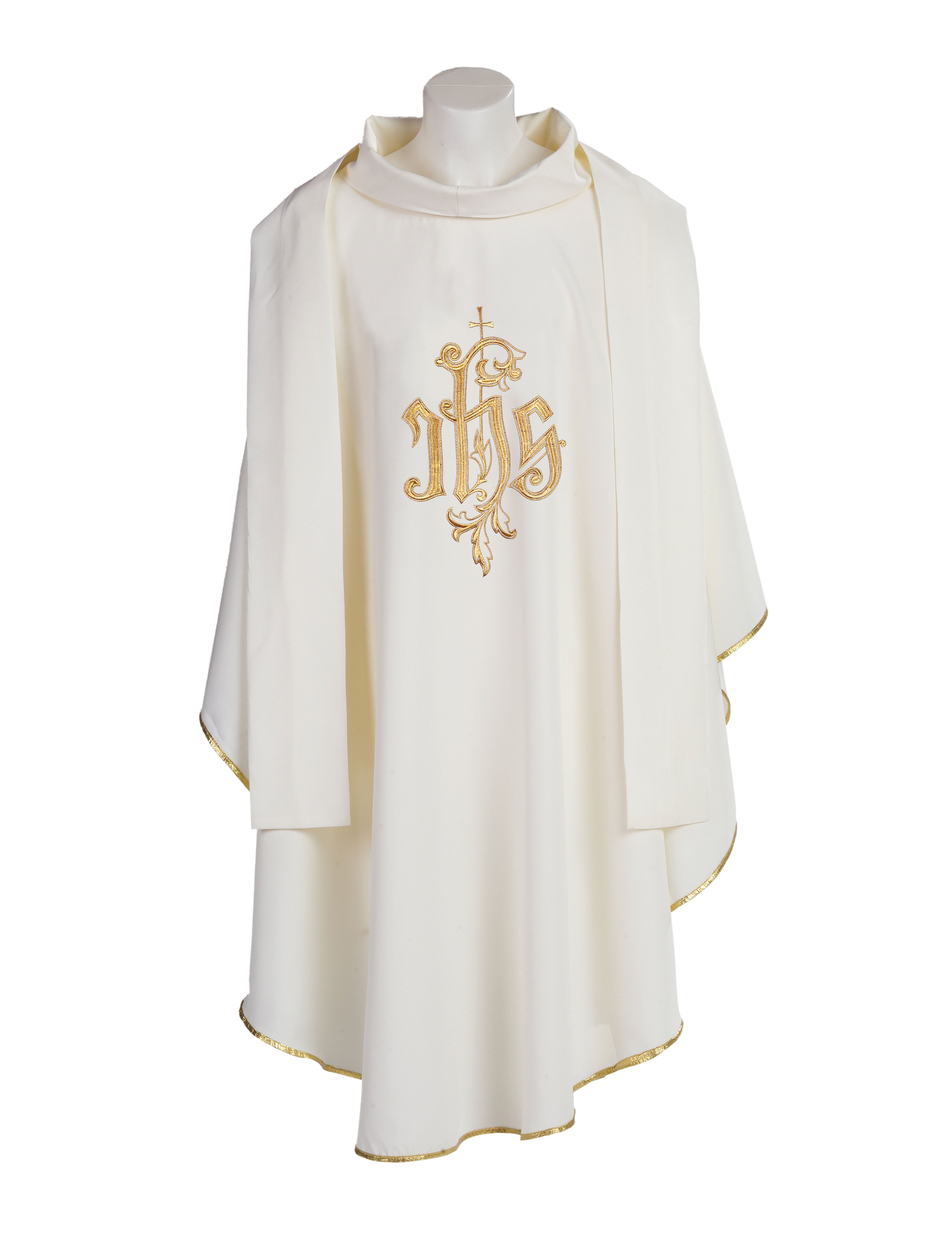 Casula Sacerdotale Ricamo IHS oro (Colori Liturgici Disponibili)
