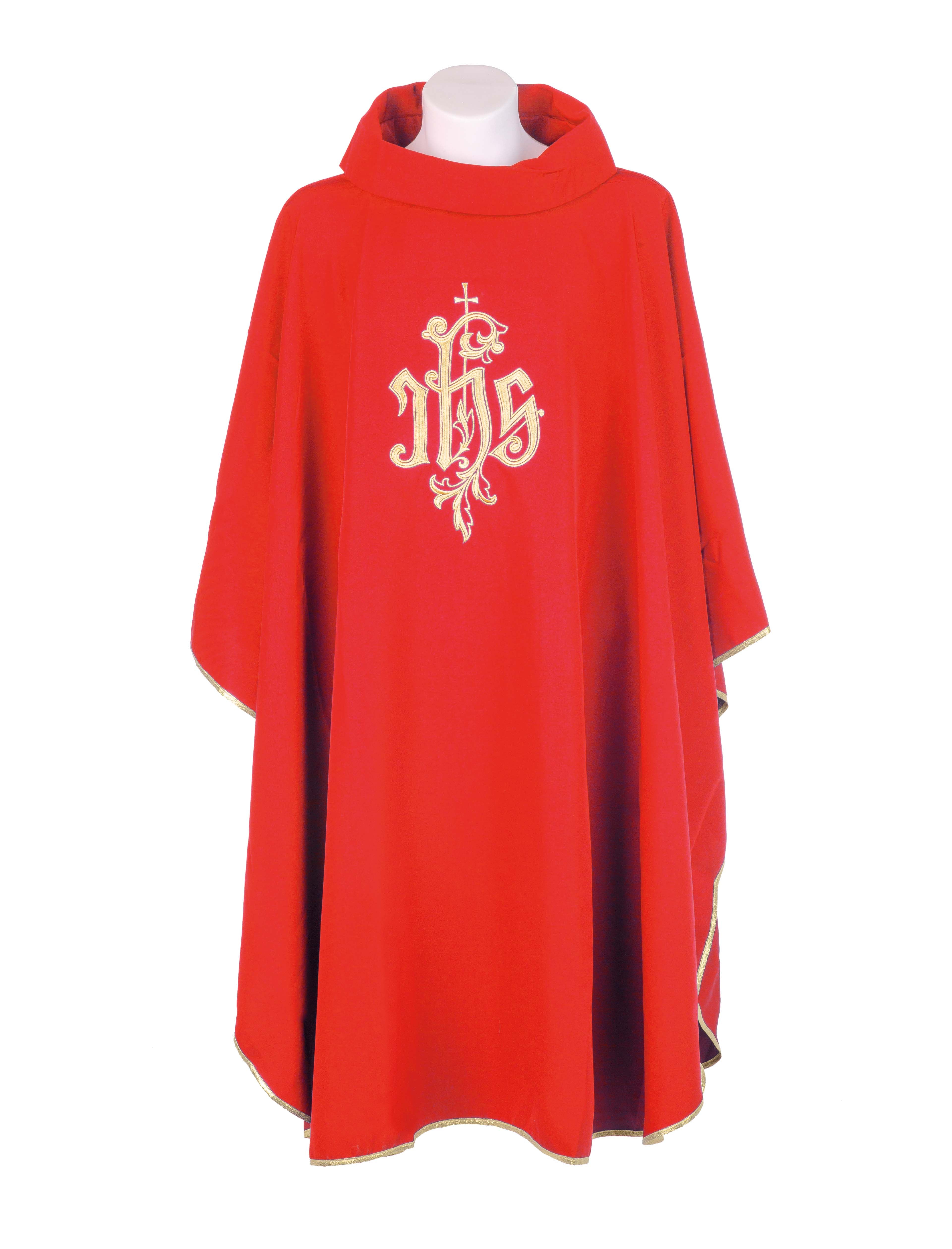 Casula Sacerdotale Ricamo IHS oro (Colori Liturgici Disponibili)