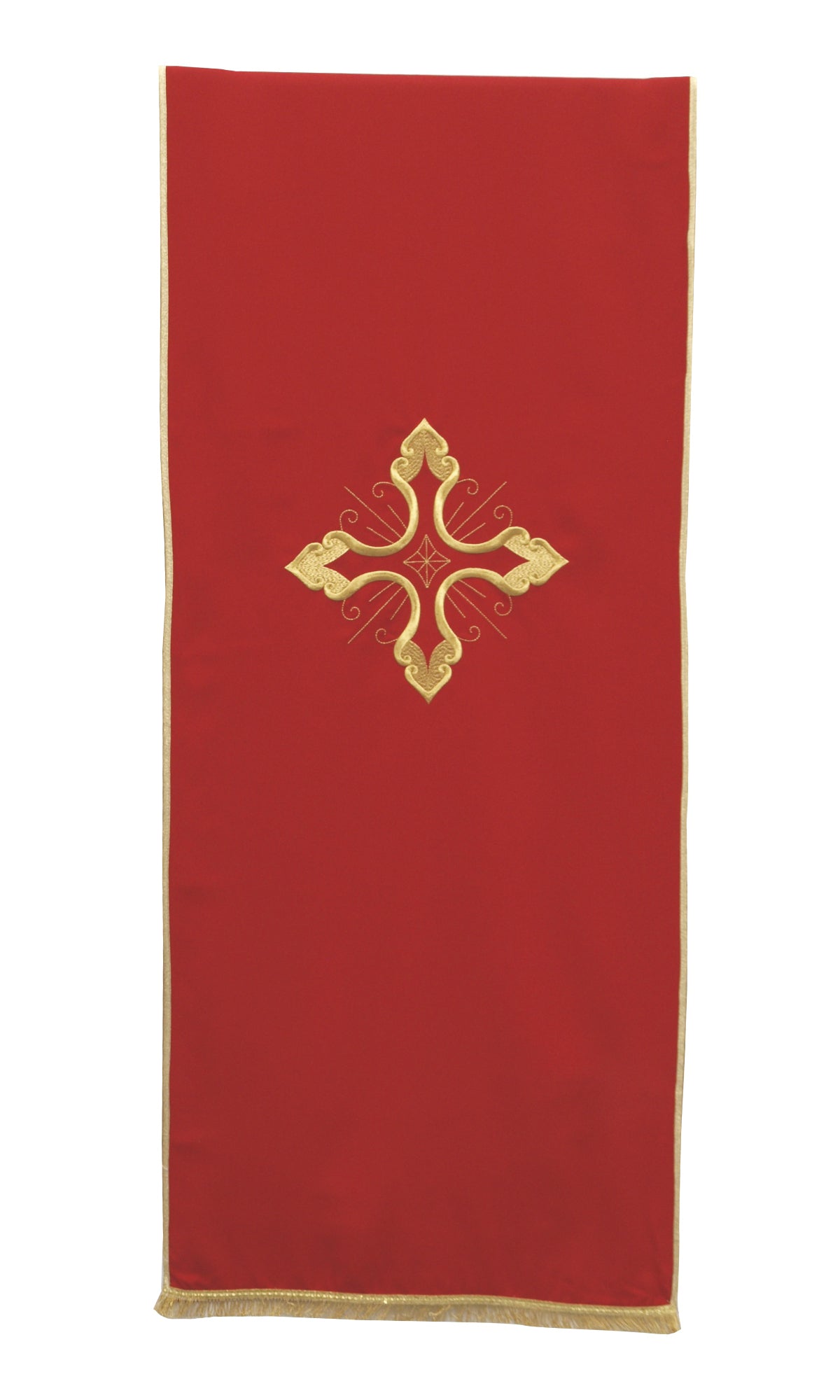Coprileggio Liturgico Ricamo Croce e Sfrangiatura Oro (Colori Lit., Rosa, Morello)