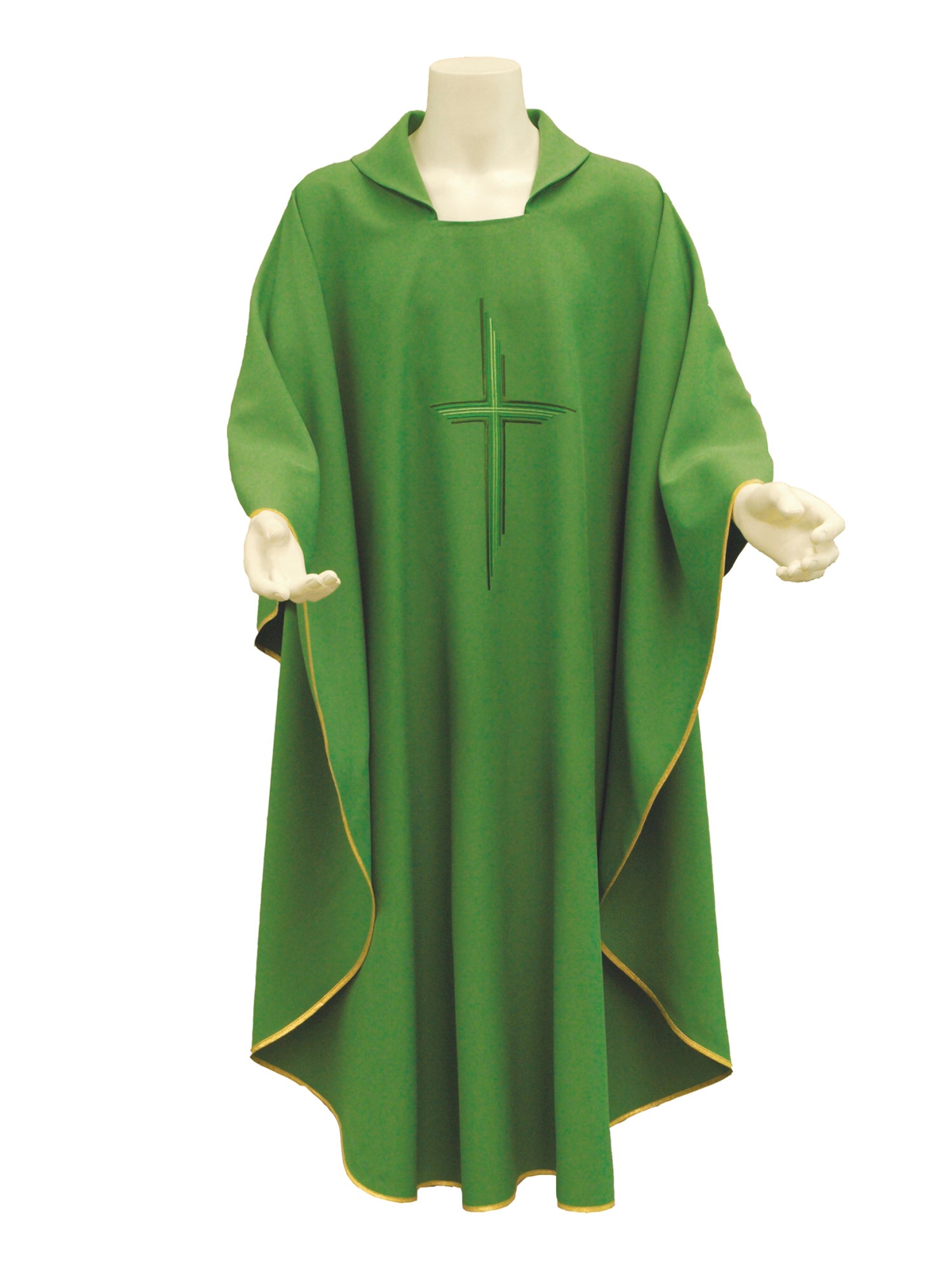 Casula Economica Ricamo Croce Rigata (Colori Liturgici e Rosa Disponibili)