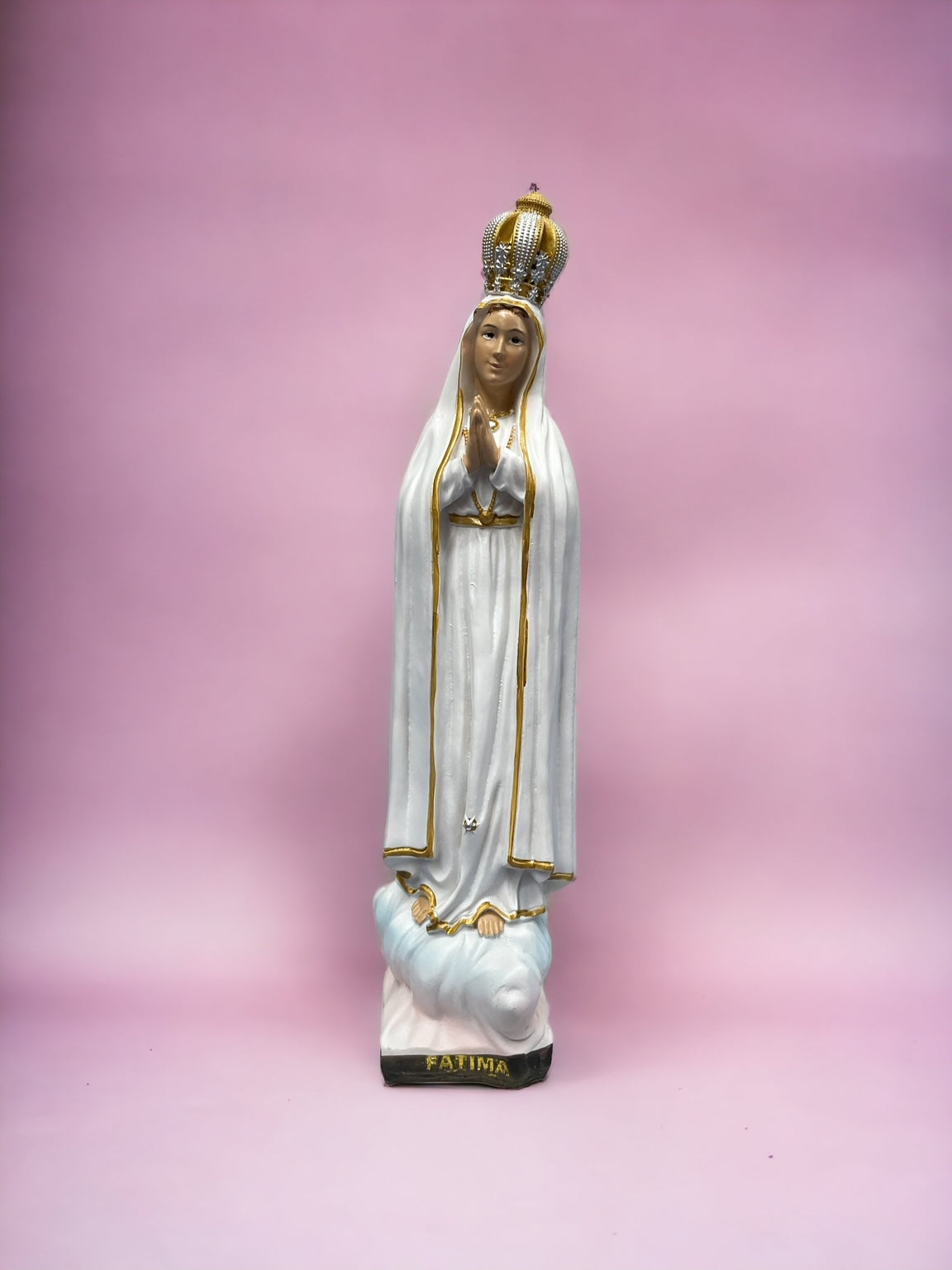 Statua in resina della Madonna di Fatima Altezza 30 cm Dipinta a mano