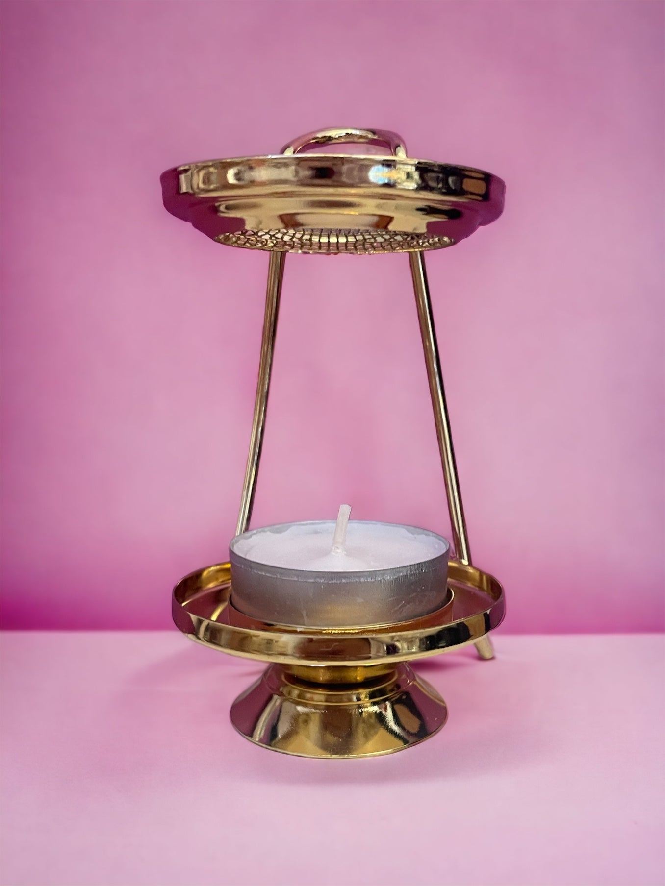 Kit Brucia incenso in ottone dorato con incenso e due candele