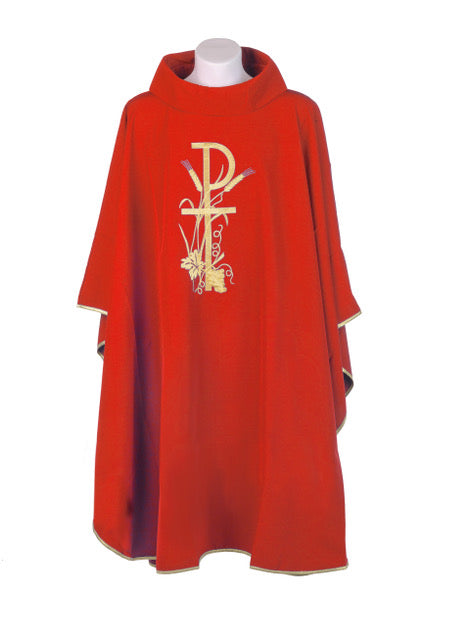 Casula con Ricamo P-Spighe ed Uva (Colori Liturgici Disponibili)