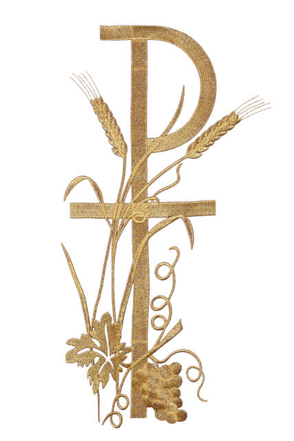 Casula con Ricamo P-Spighe ed Uva (Colori Liturgici Disponibili)