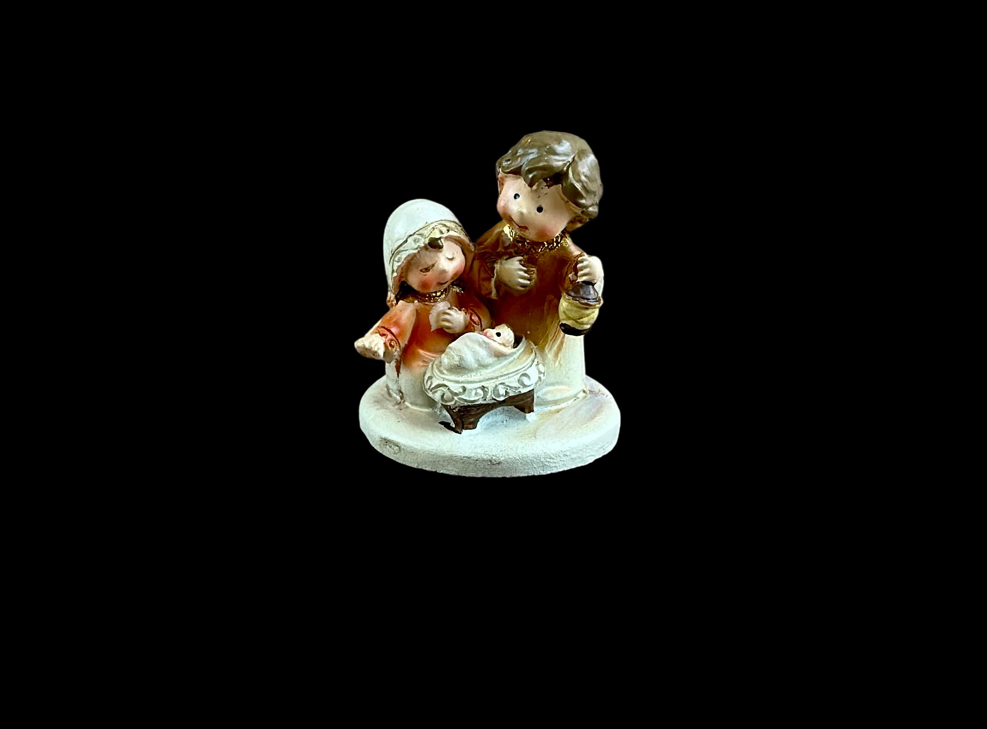 Mini Natività con Sacra Famiglia in resina Altezza 4 cm