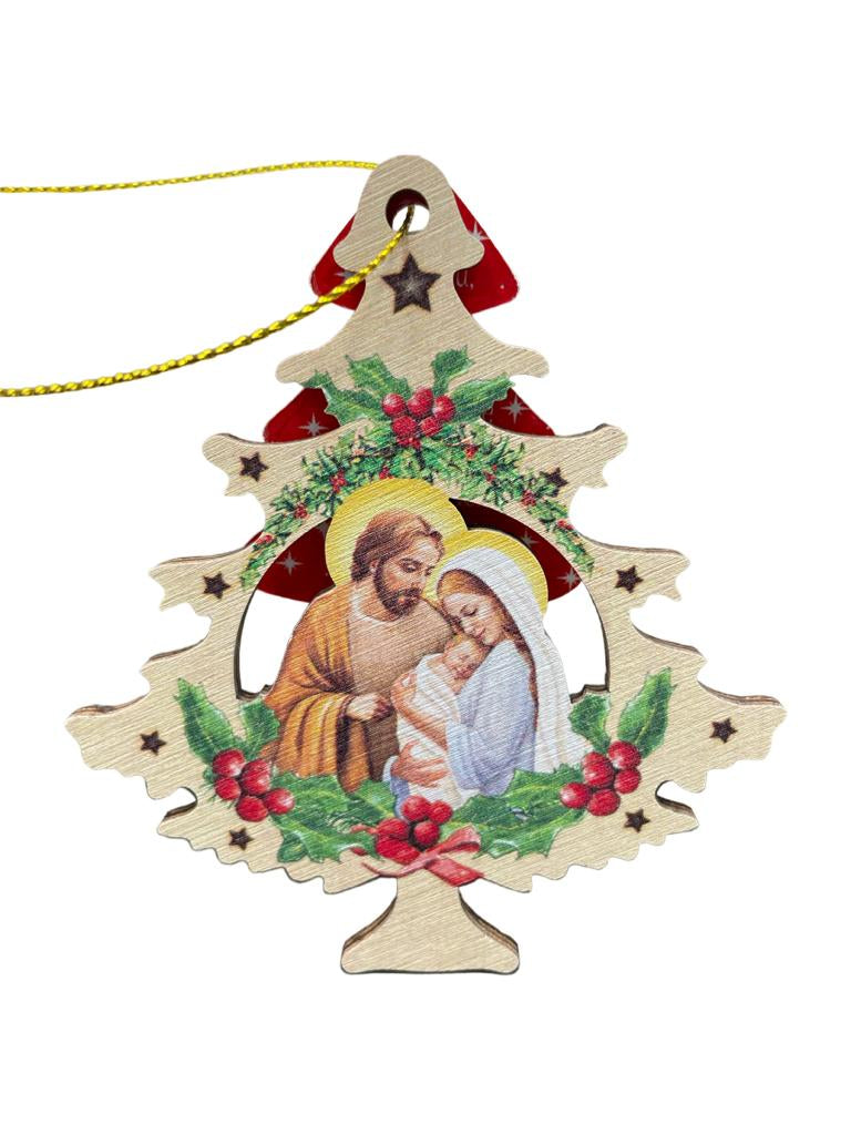 Addobbi Natalizi Natività Legno Albero di Natale  con Confezione Regalo