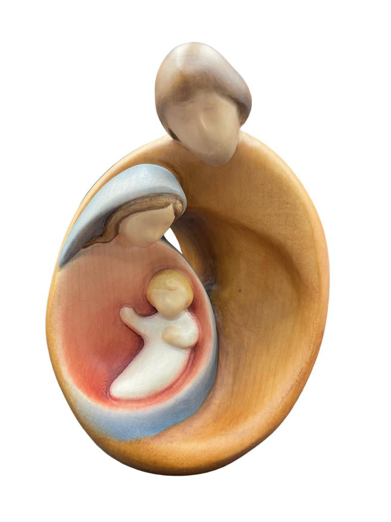 Sacra famiglia Moderna in Legno Colorato 16 cm