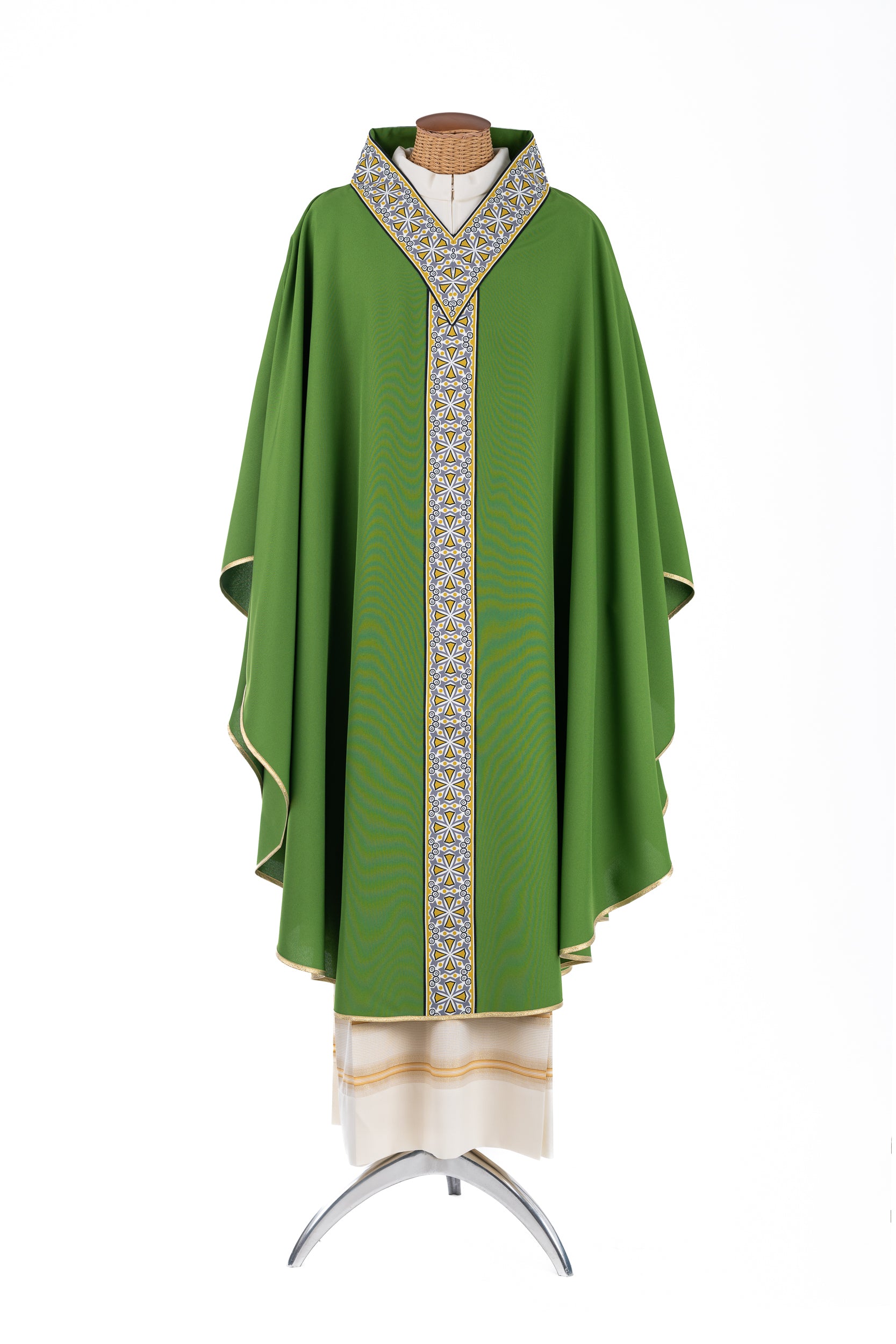 Casula Poliestere con Decorazioni su Collo e Fascia