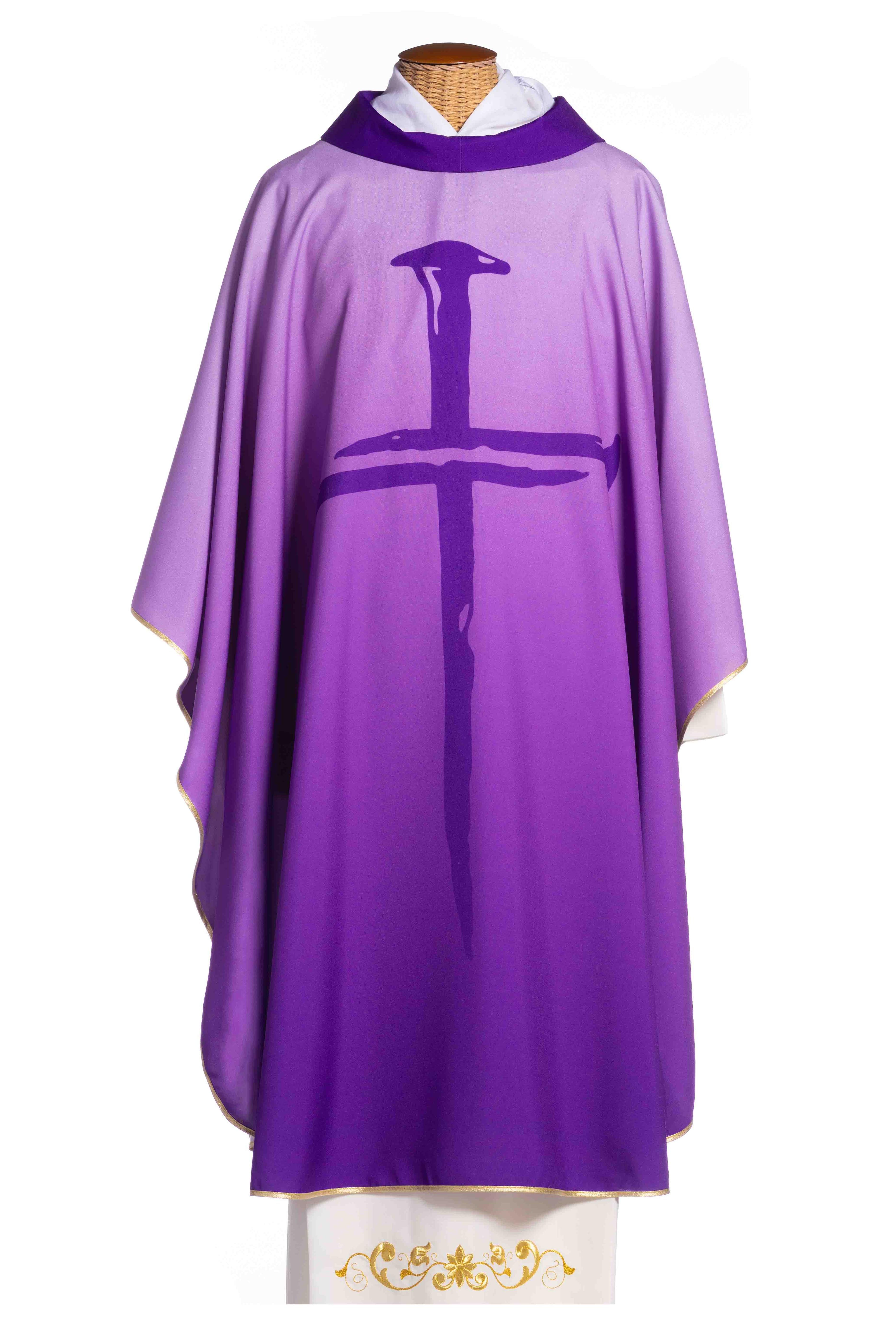 Casula Croce Chiodo Stampa Digitale (Colori Liturgici + Rosa Disponibili)