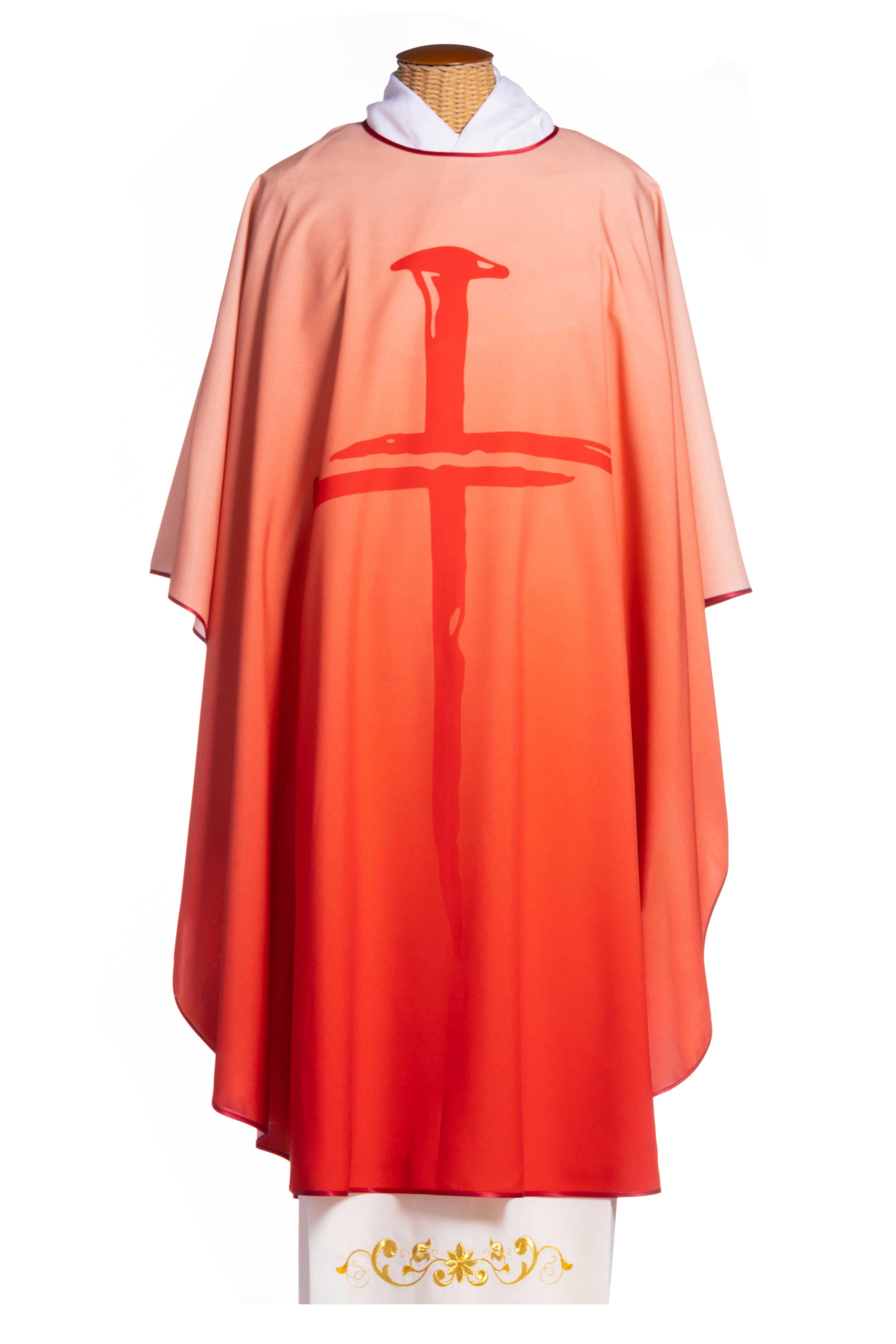 Casula Croce Chiodo Stampa Digitale (Colori Liturgici + Rosa Disponibili)