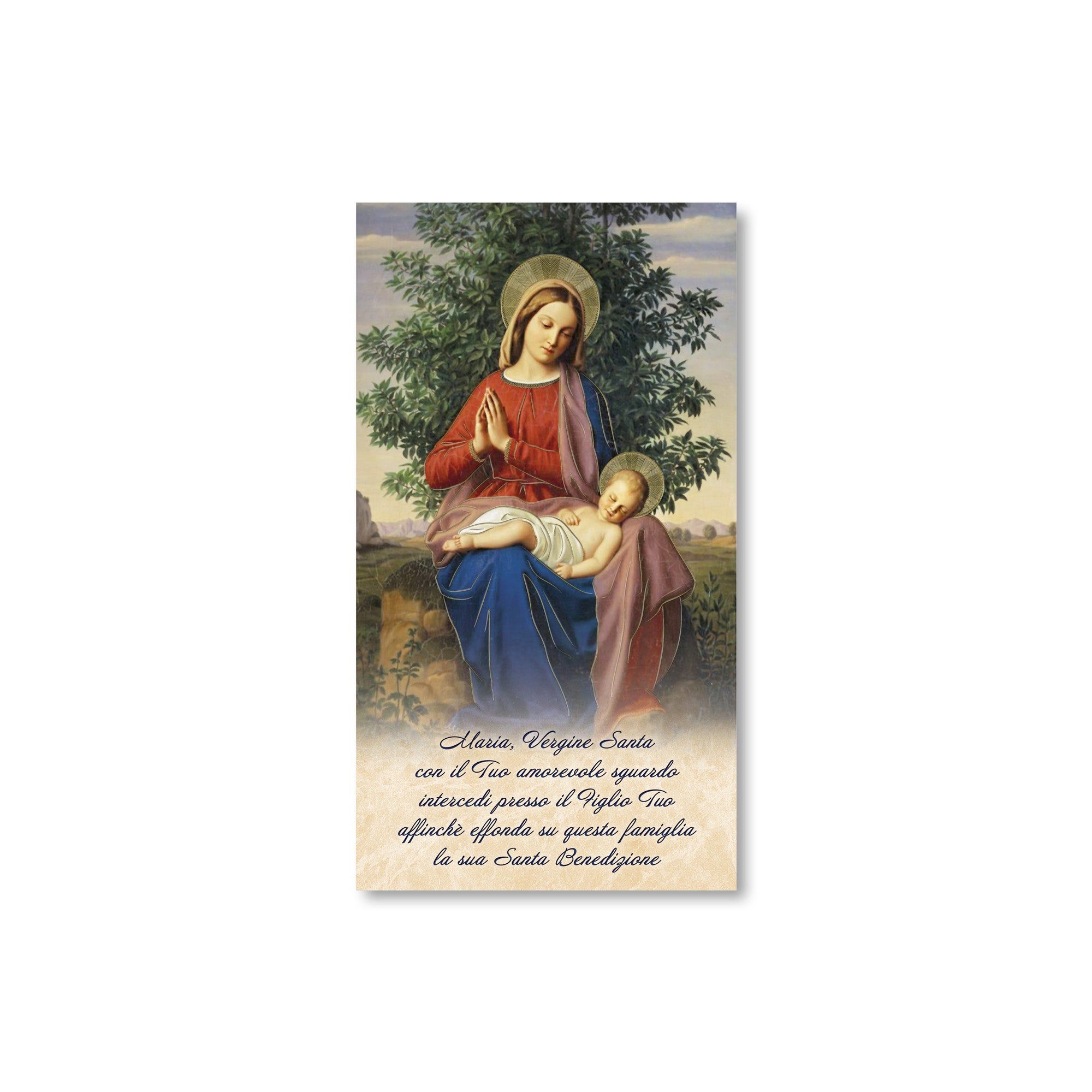 Cartoncino Benedizione con la Madonna e Gesù Bambino 100 Pezzi