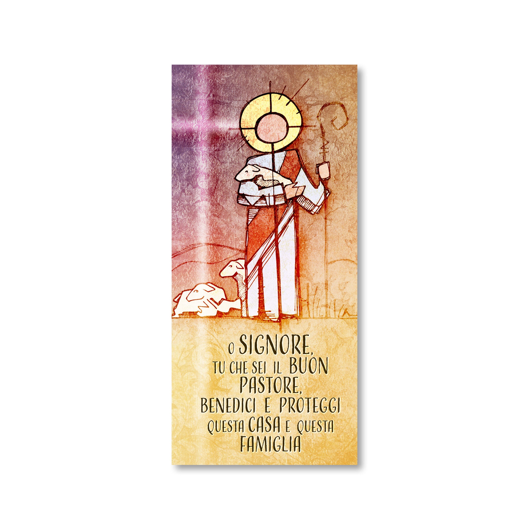 Cartoncino Benedizione con Gesù Buon Pastore Stile Moderno 100 Pezzi