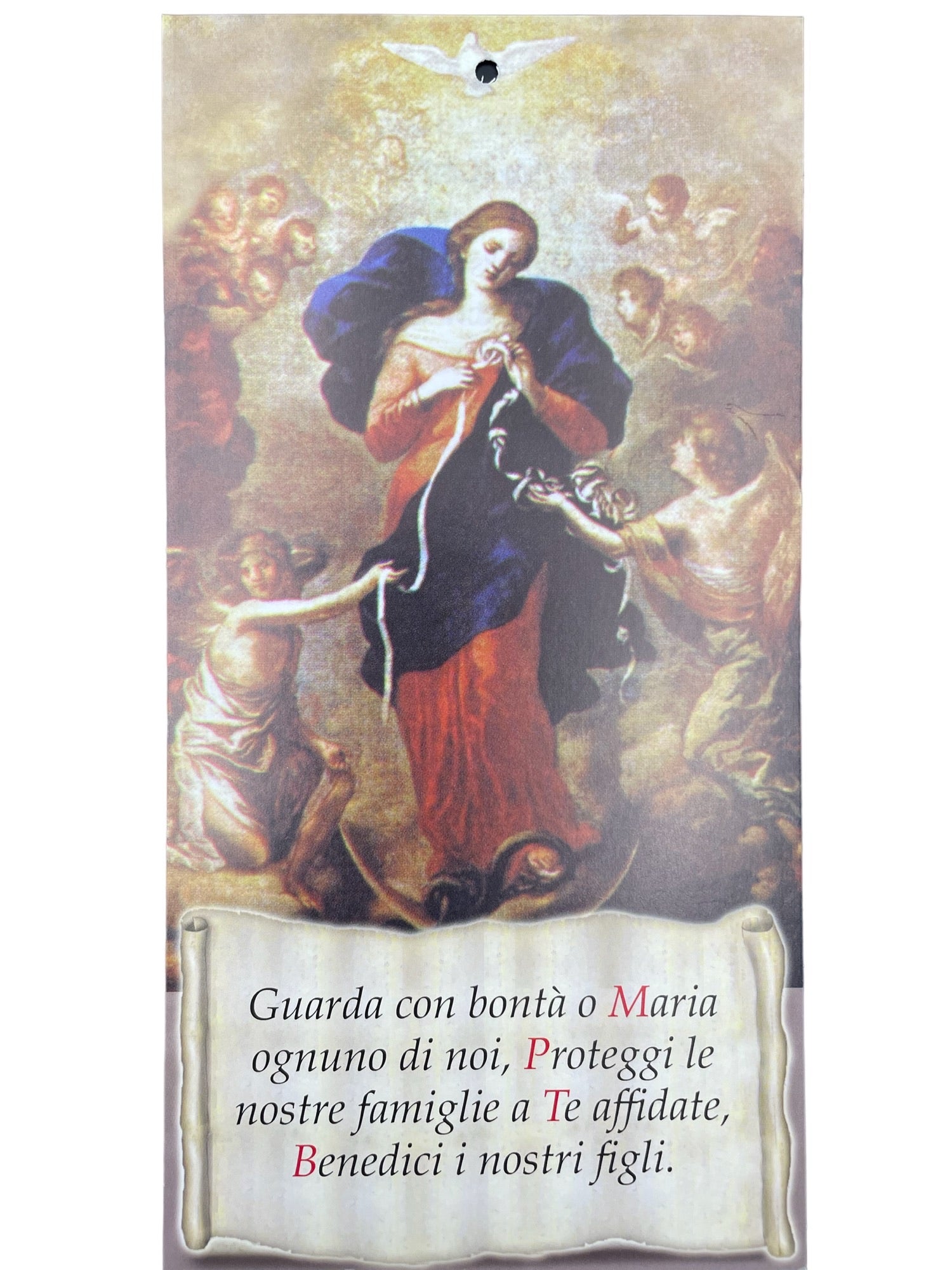 Cartoncino Benedizione con la Madonna e gli Angeli 100 Pezzi