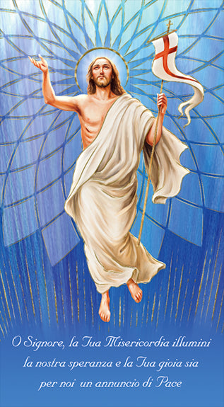 Cartoncino Benedizione con Gesù Risorto 100 Pezzi