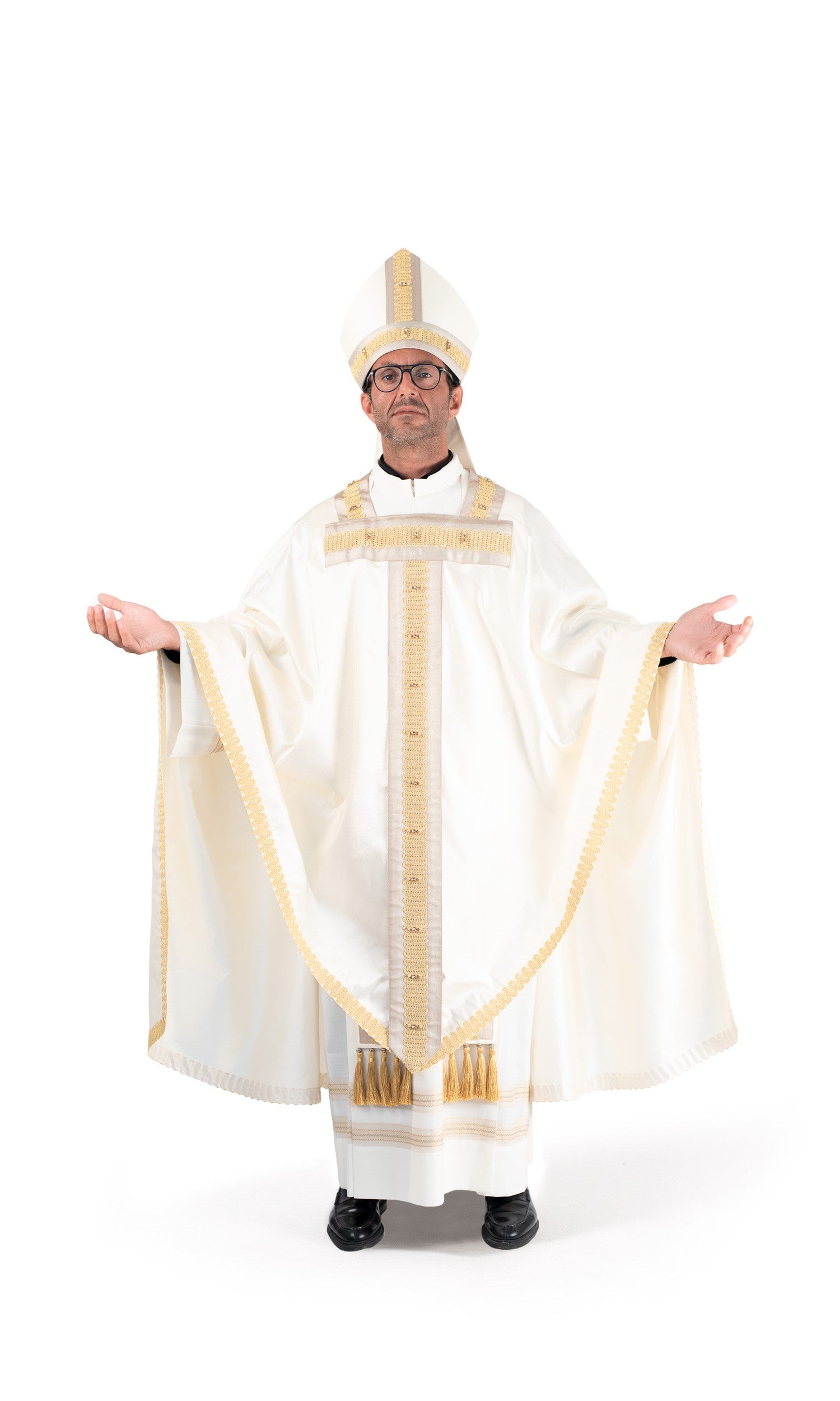 Casula Avorio in Seta Taglio Medioevale (Colori Disponibili)