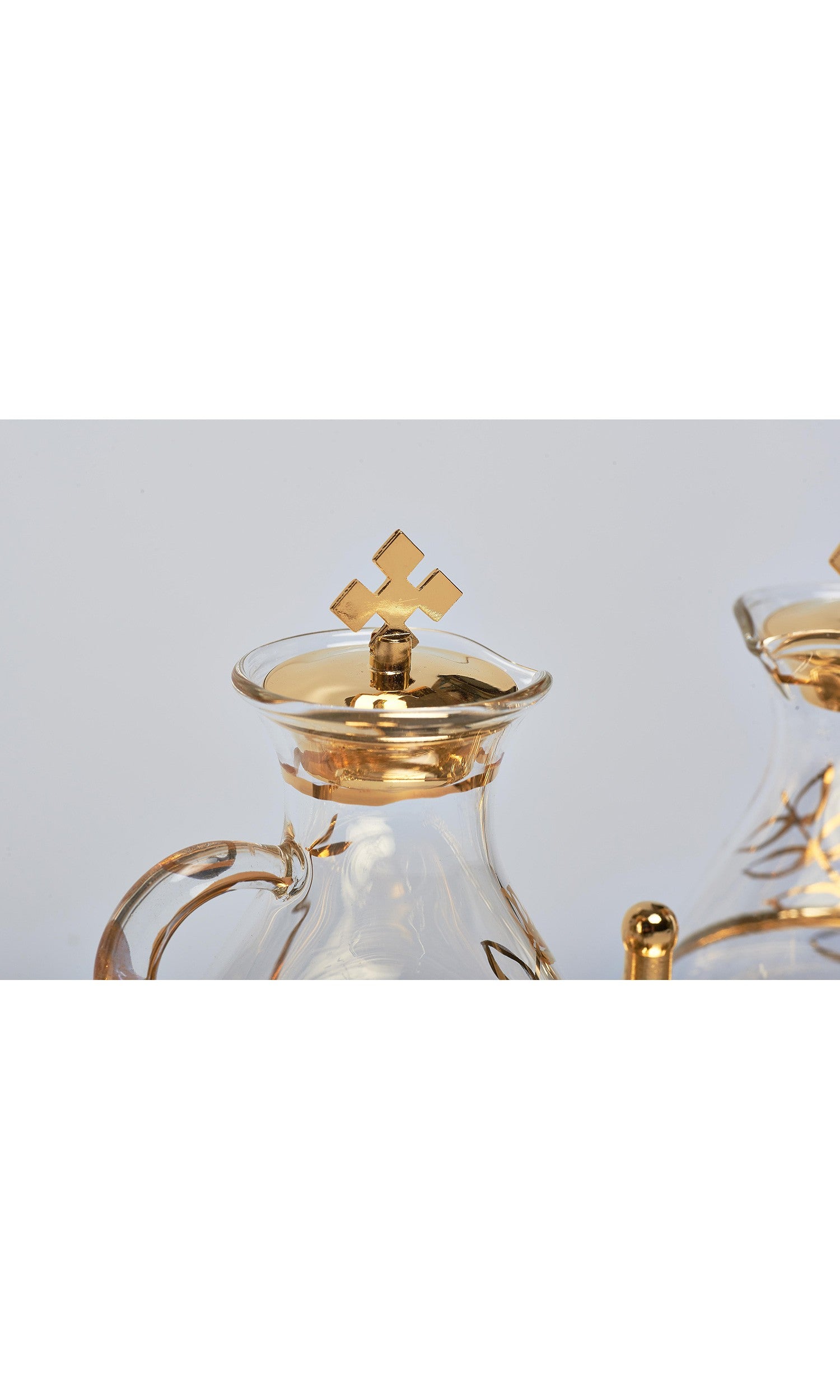 Servizio ampolle decorate e vassoio in ottone- Vebi Confezioni